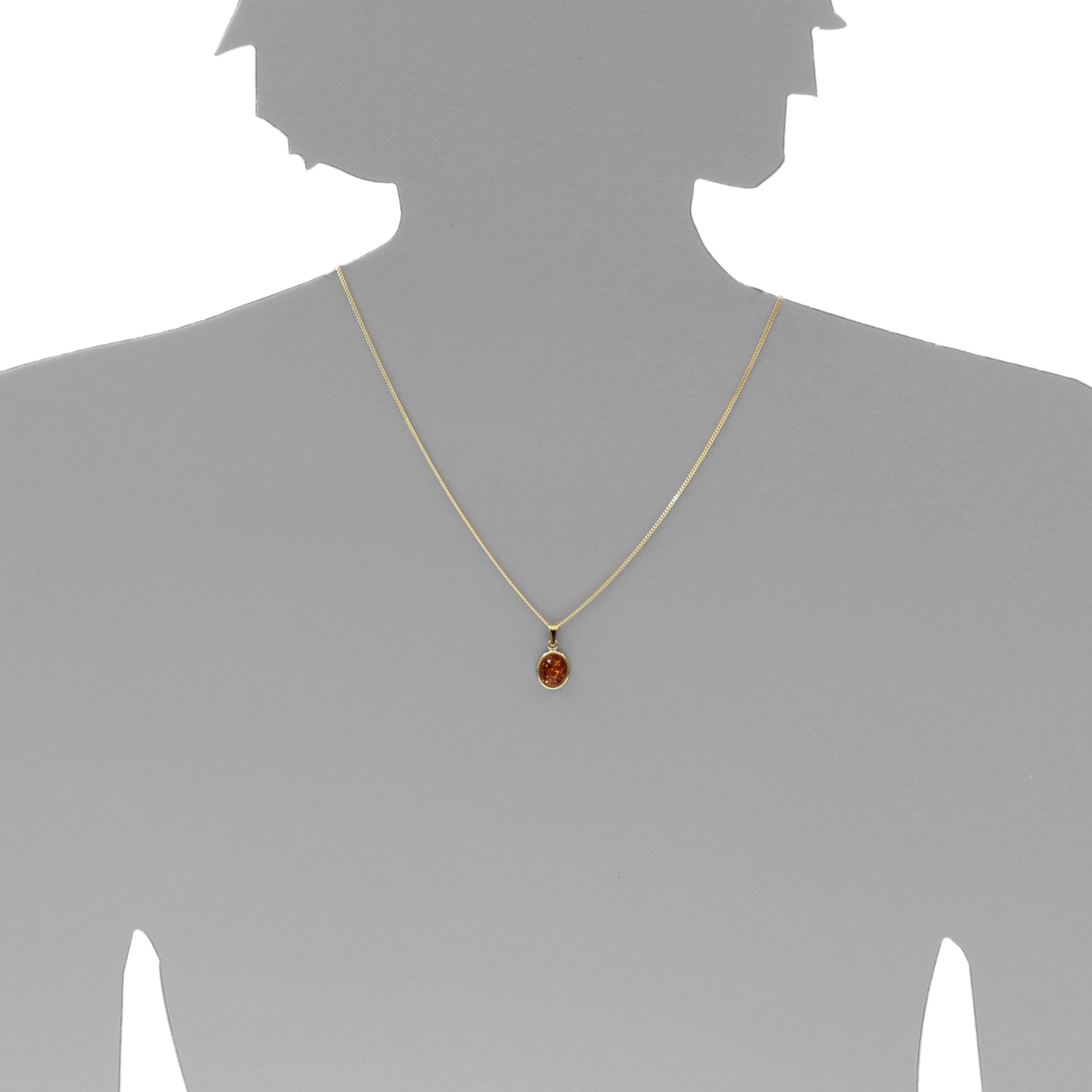 OSTSEE-SCHMUCK Kette und Anhänger Set »- Classic 10x8 mm - Gold 333/000 - Bernstein«
