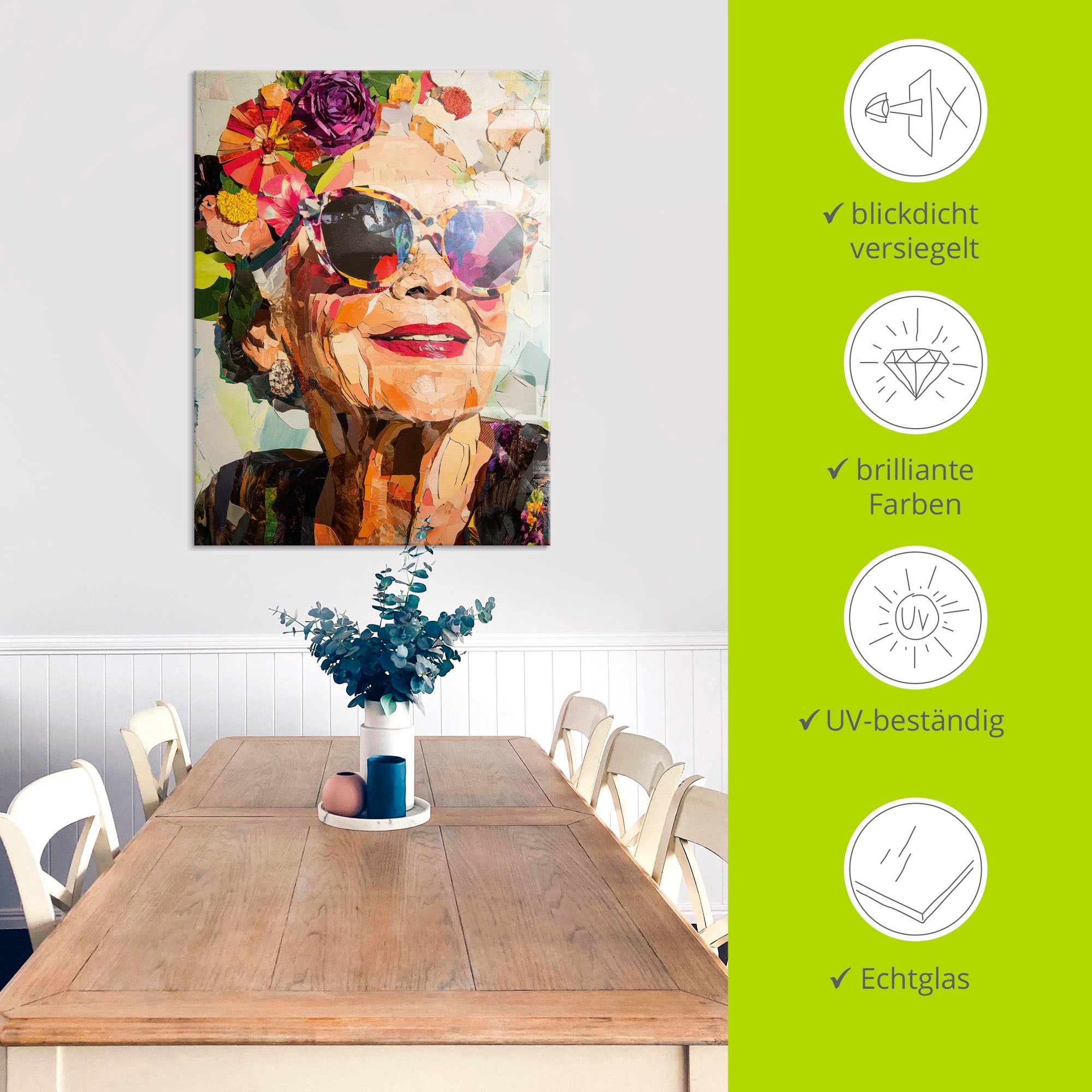 Artland Glasbild »Zeitalter des Glanzes« Bilder von Frauen 1 Stk. tlg. in verschiedenen Größen