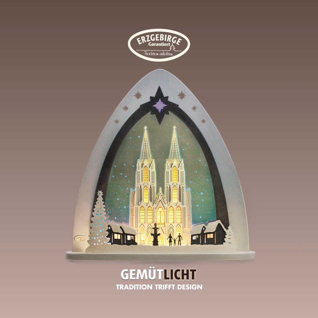 Weigla LED Lichterbogen "Kölner Dom, moderne Lichterspitze aus Holz & Acryl günstig online kaufen