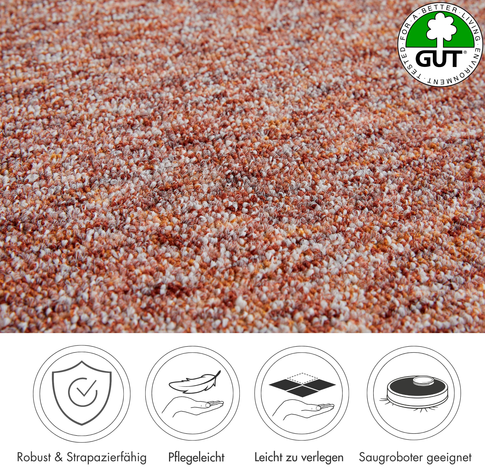 ANDIAMO Gambia Fine Loop Carpet Terracotta 500x600cm 3
