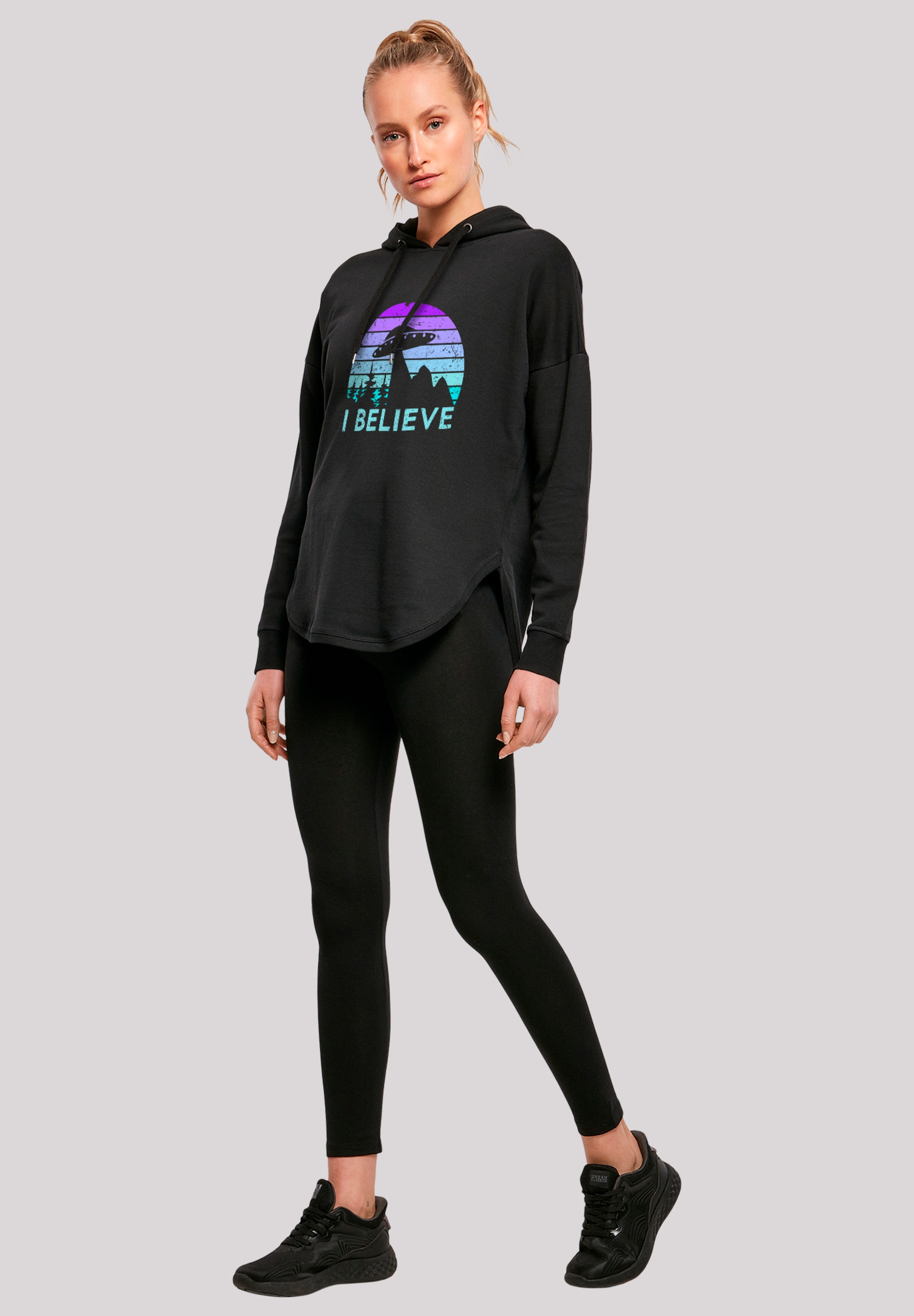 F4NT4STIC Kapuzenpullover »I BELIEVE UFO Alien Raumschiff Retro«, Premium Qualität
