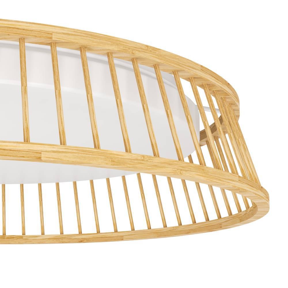 EGLO Deckenleuchte »LUPPINERIA«, 1 flammig, Leuchtmittel LED-Modul | LED fest integriert, Deckenlampe, Kunststoff in Weiß und Bambus in Natur, Lampe, Ø 45 cm