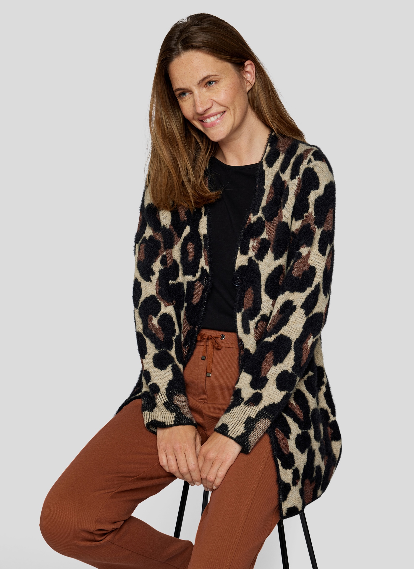 Rabe Strickjacke »Rabe Cardigan im Leopardenmuster«