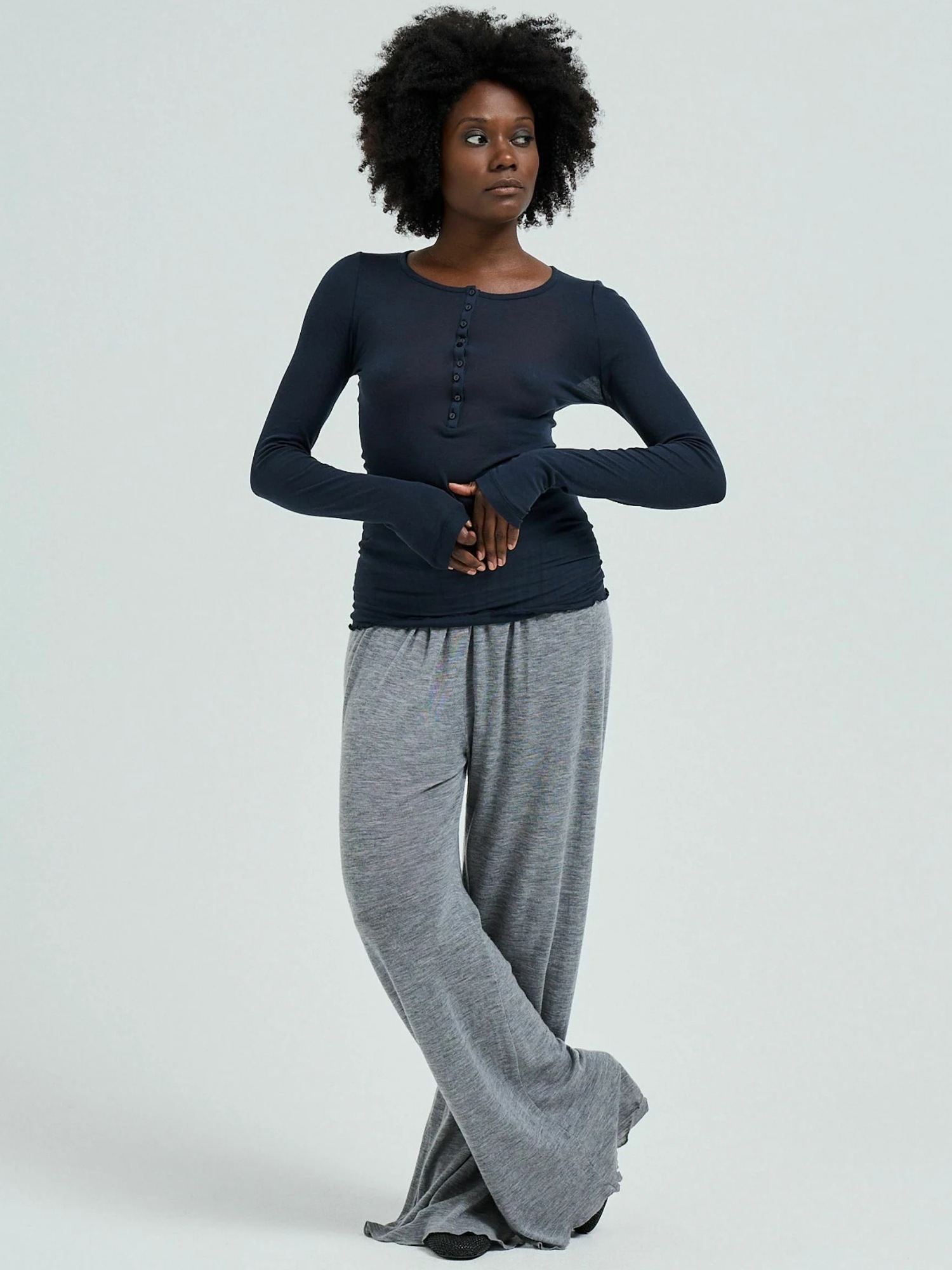 Seamless Basic Langarmhemd »Seamless Basic Shirt Cotton Granddad«