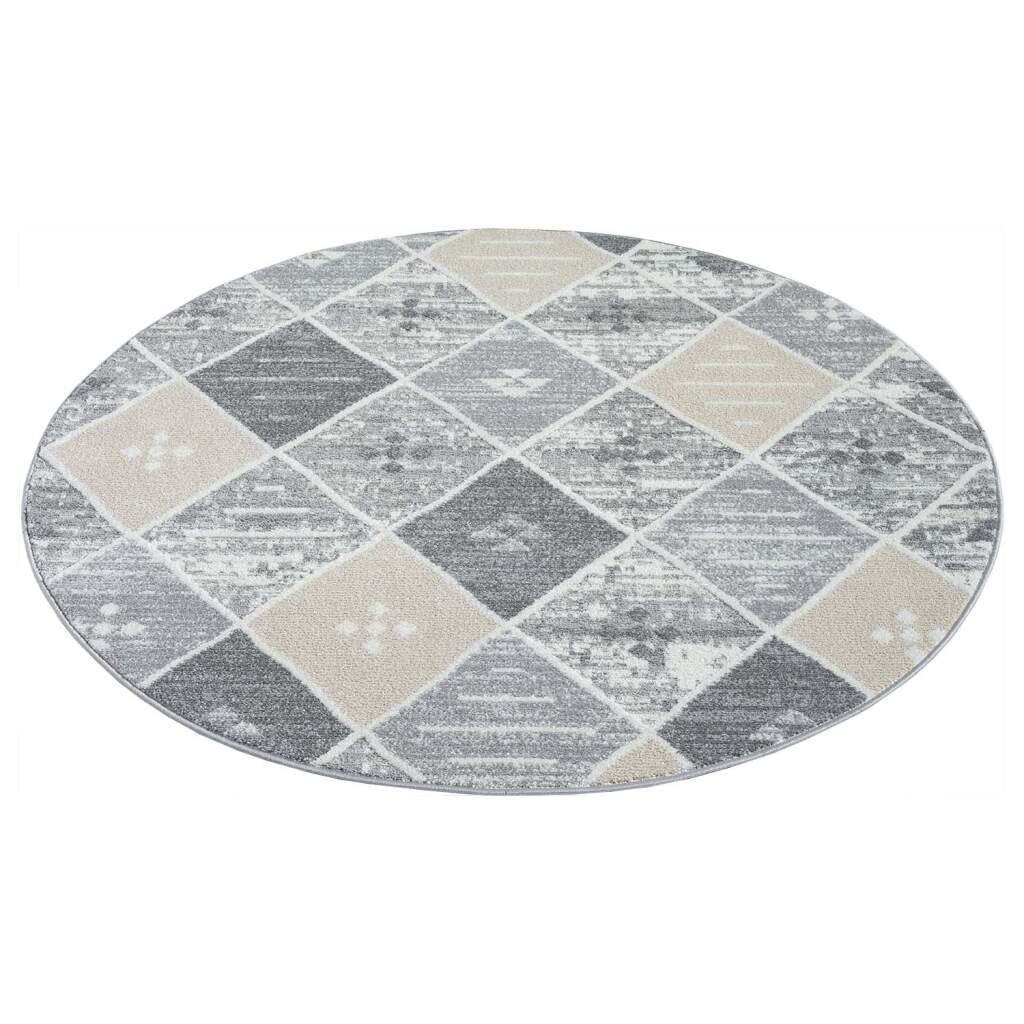 Carpet City Teppich »FLAIR179«, rund, 11 mm Höhe, Kurzflor-Teppich, Skandi-Stil, Wohnzimmer