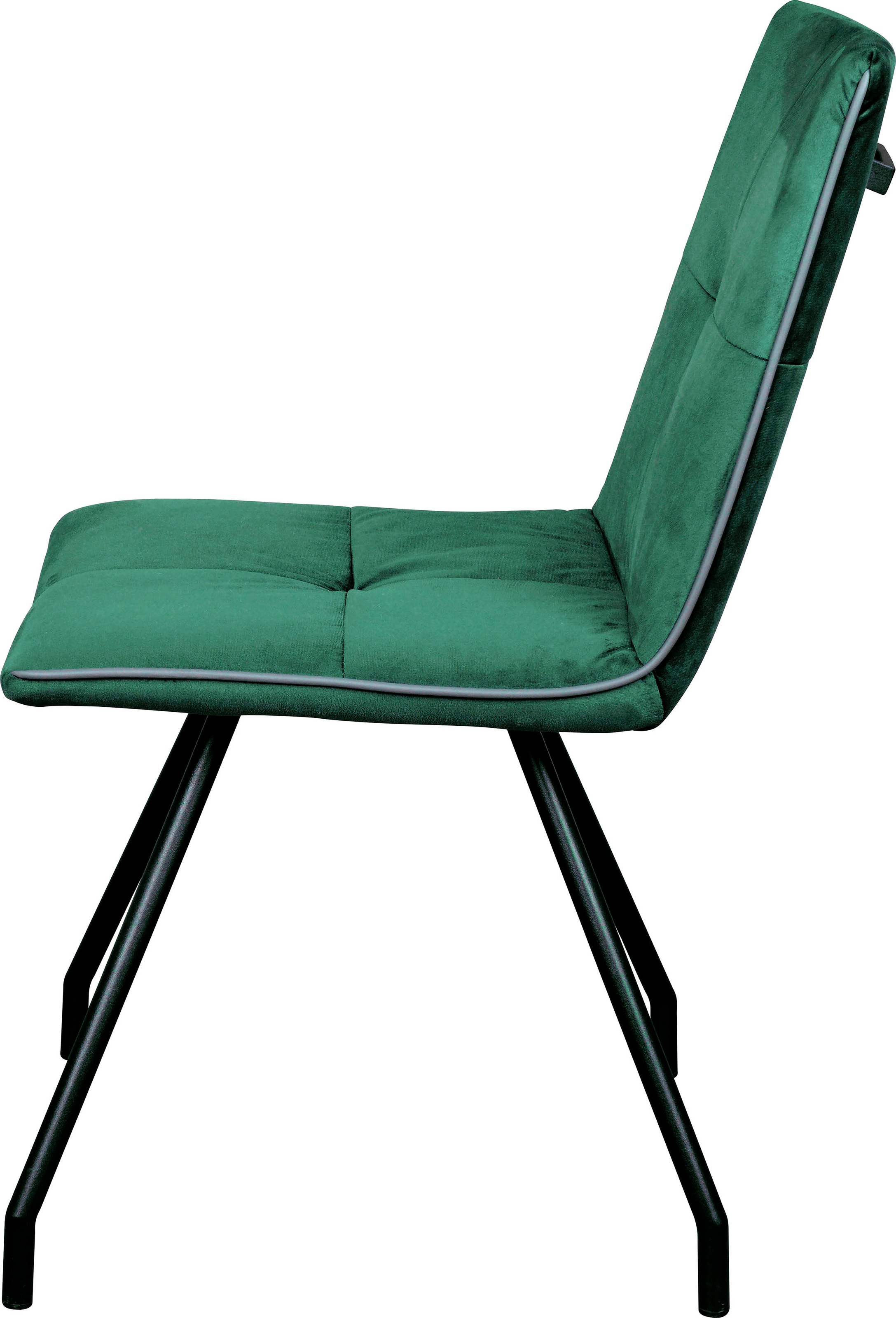 Kayoom Polsterstuhl »Stuhl Eaden 125 2er-Set, samtiger Stoffbezug, Paspel aus Kunstleder«, (Set), 2 St., stilvoll, pflegeleicht, zeitgemäße Farbgebung, samtiger Stoffbezug