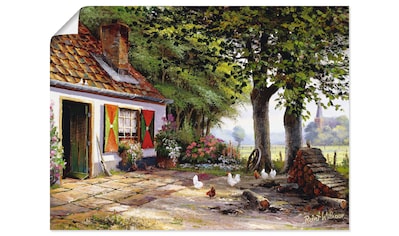 Artland Wandbild »Hühner auf dem Hof«, Garten, (1 St.), in vielen Größen &... kaufen