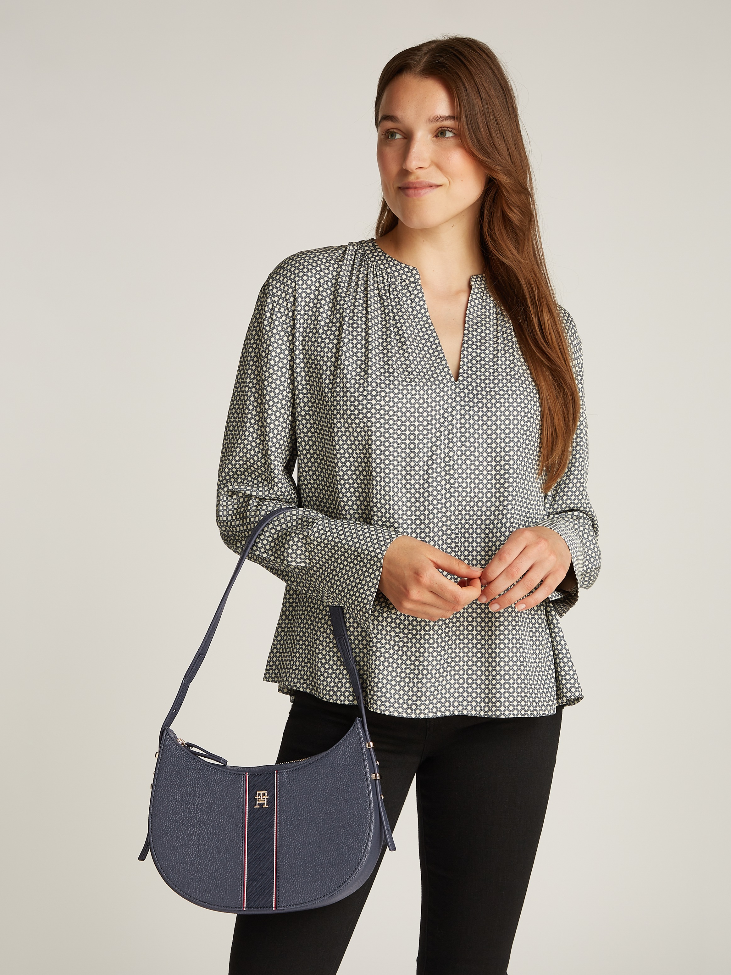 Tommy Hilfiger Hobo »TH LEGACY SHOULDER BAG«, Damen Abendtasche, Henkeltasche, Schultertasche mit TH-Logo