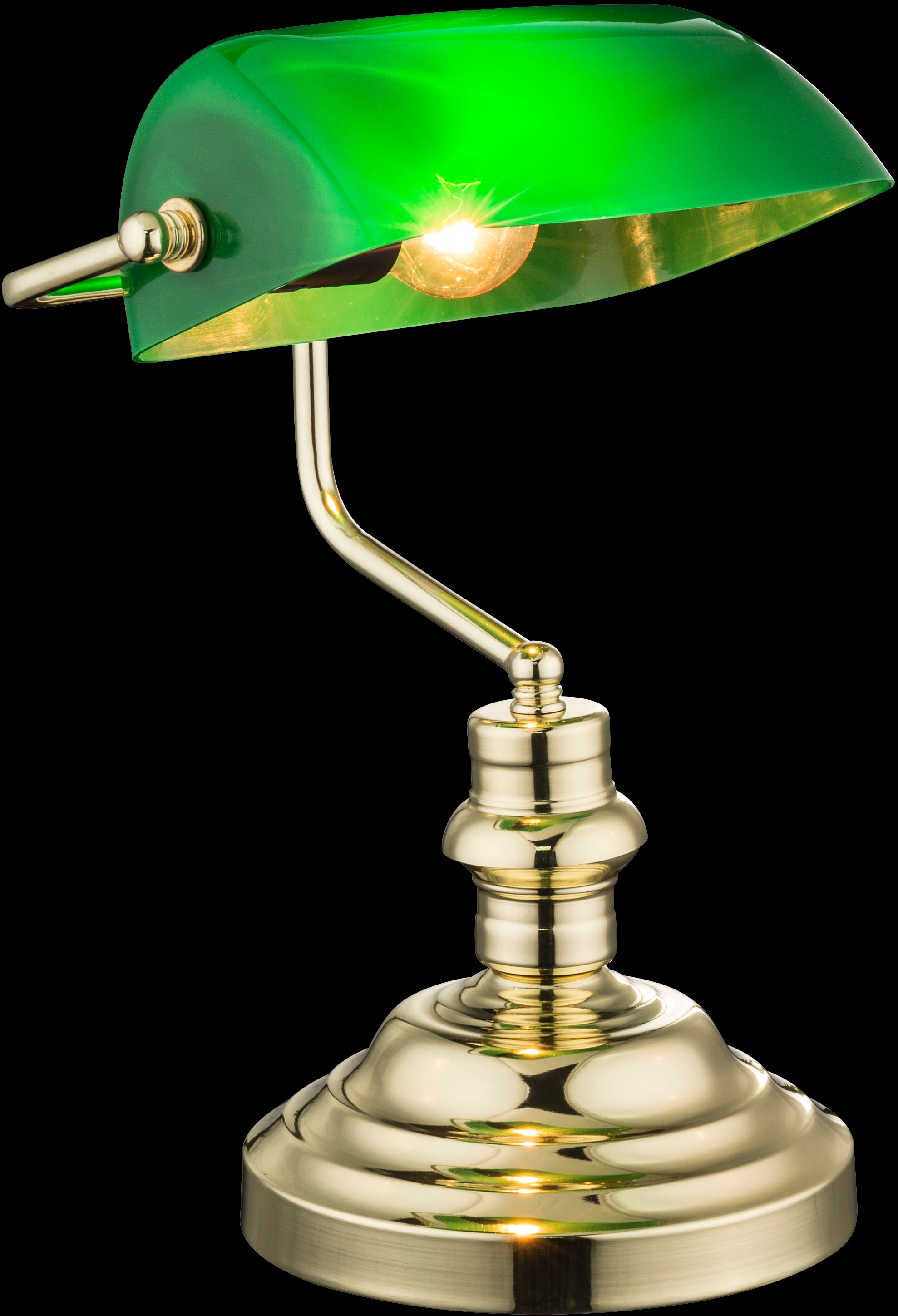 GLOBO LIGHTING Schreibtischlampe »ANTIQUE«, 1 flammig, Leuchtmittel E27 | ohne Leuchtmittel, Klassische Schreibtischleuchte, Antik-look Tischleuchte, Bankerlamp