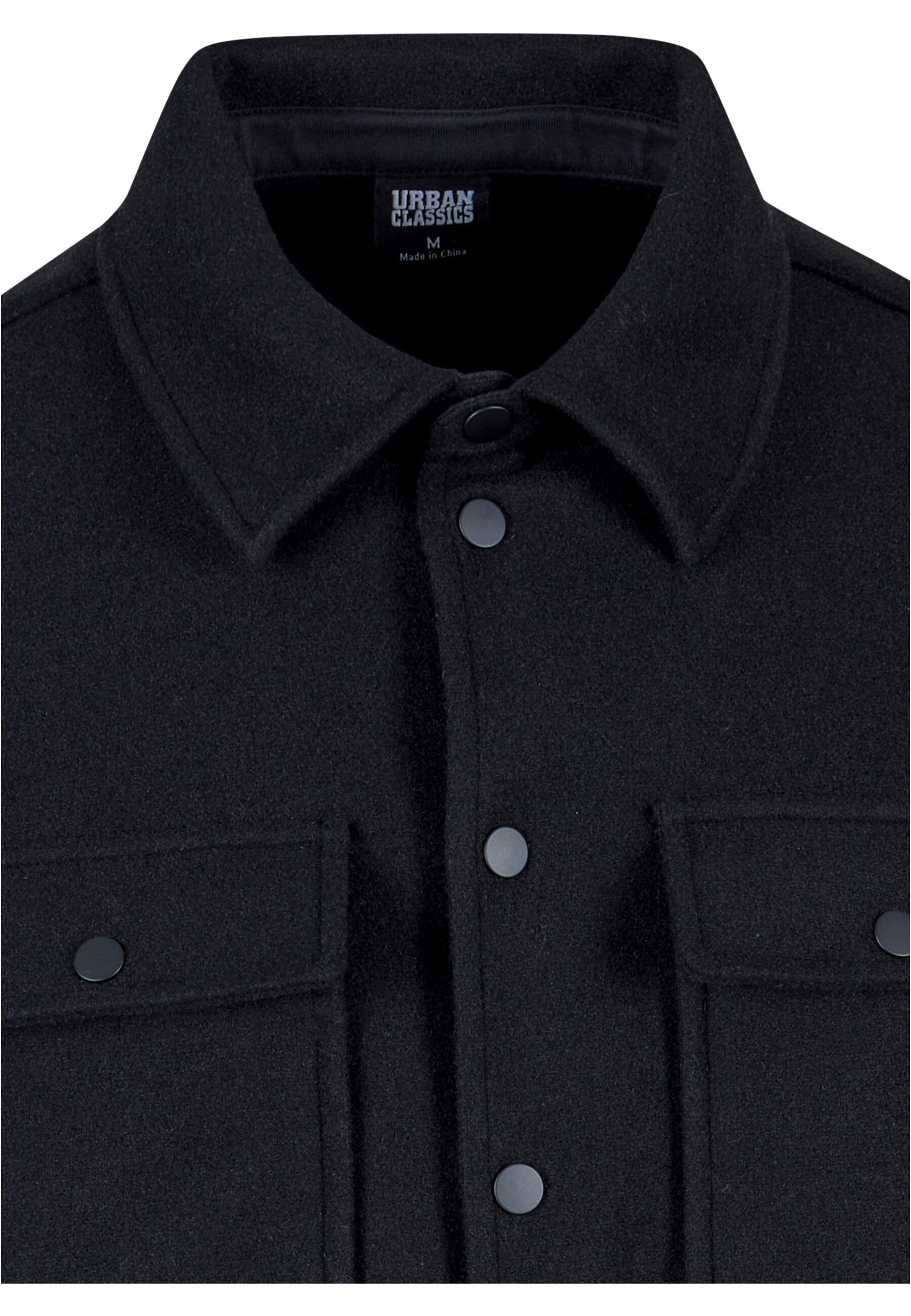 URBAN CLASSICS Langarmhemd »Urban Classics Herren Plain Overshirt«, (1 tlg.)