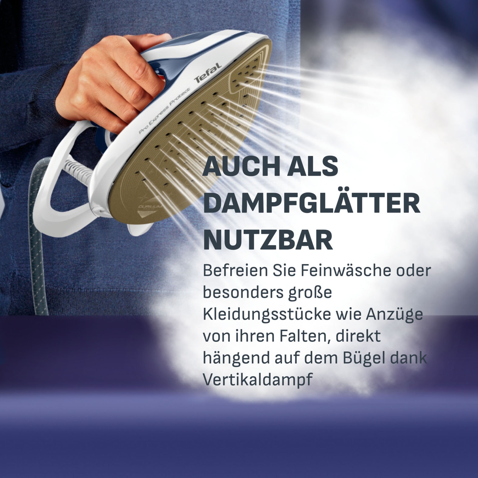 Tefal Dampfbügelstation »GV9225 Pro Express Protect mit 550 g/min Boost Dampfstoß« 1.800 ml Wassertank Durilium AirGlide Ultra Thin, Protect System gegen Wasserflecken