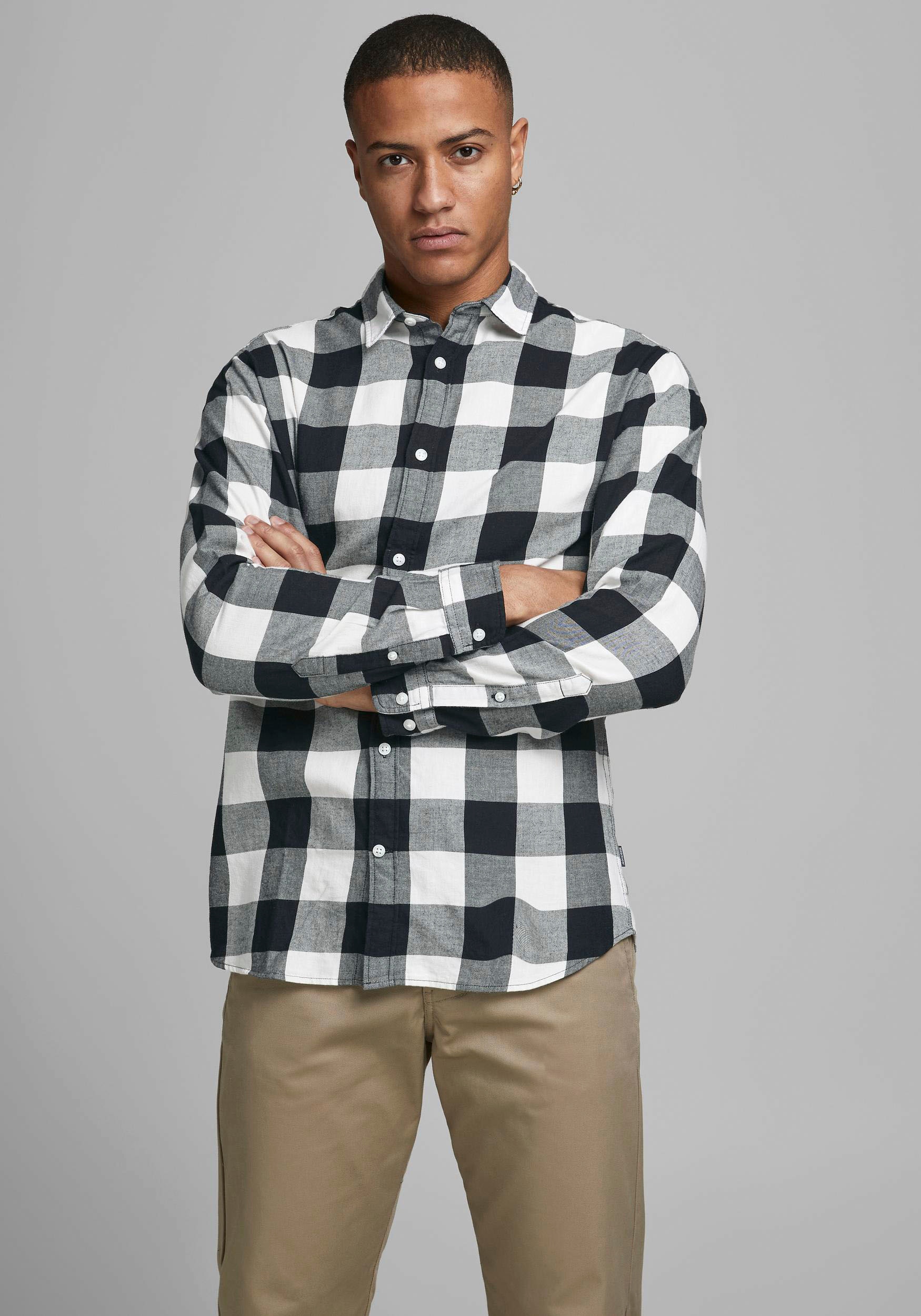 Jack & Jones Langarmhemd "JJEGINGHAM TWILL SHIRT L/S NOOS"