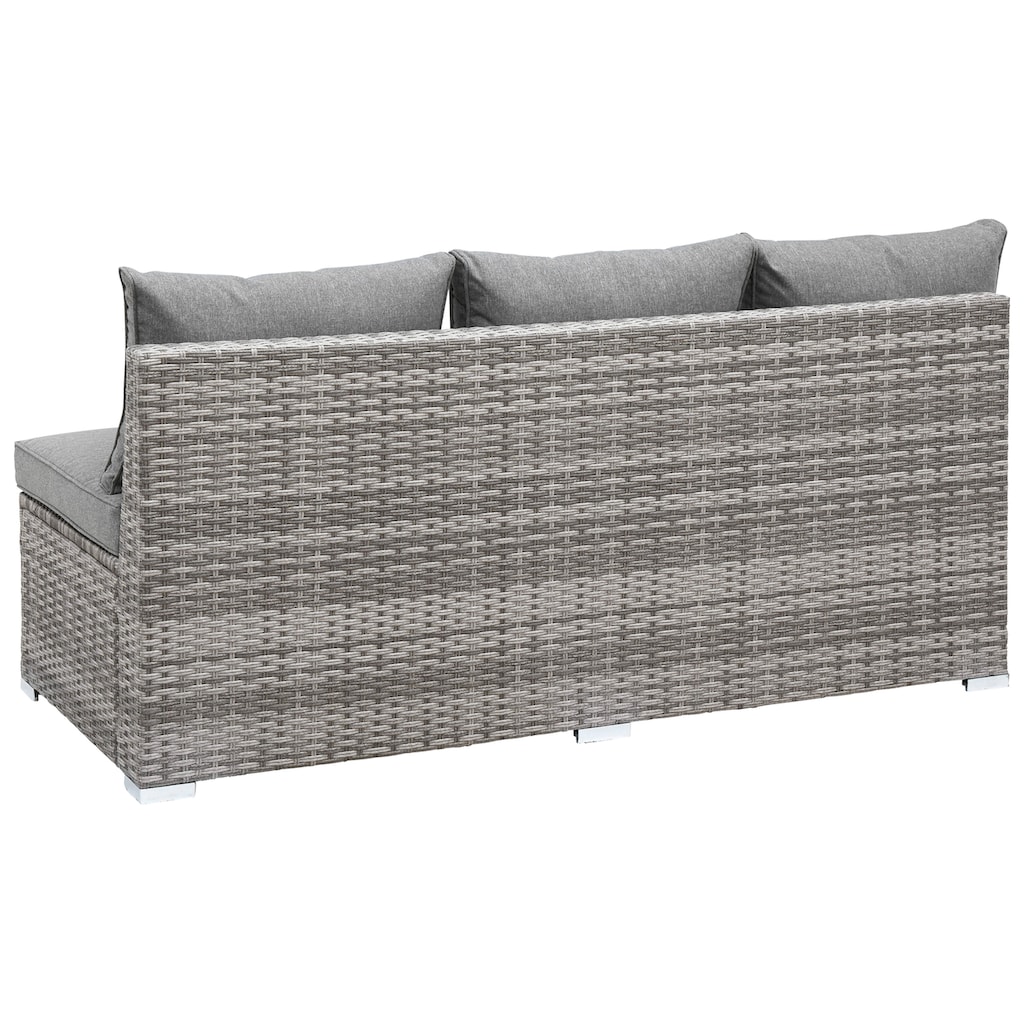 KONIFERA Gartenlounge-Set »Kalamos«, (Set, 23 tlg., 3er-Sofa, 2x 2er Sofa, Ecksofa, 2x Hocker, 2x Tisch, inkl. Auflagen), Polyrattan, Aluminium, 10 Personen, individuell aufstellbar