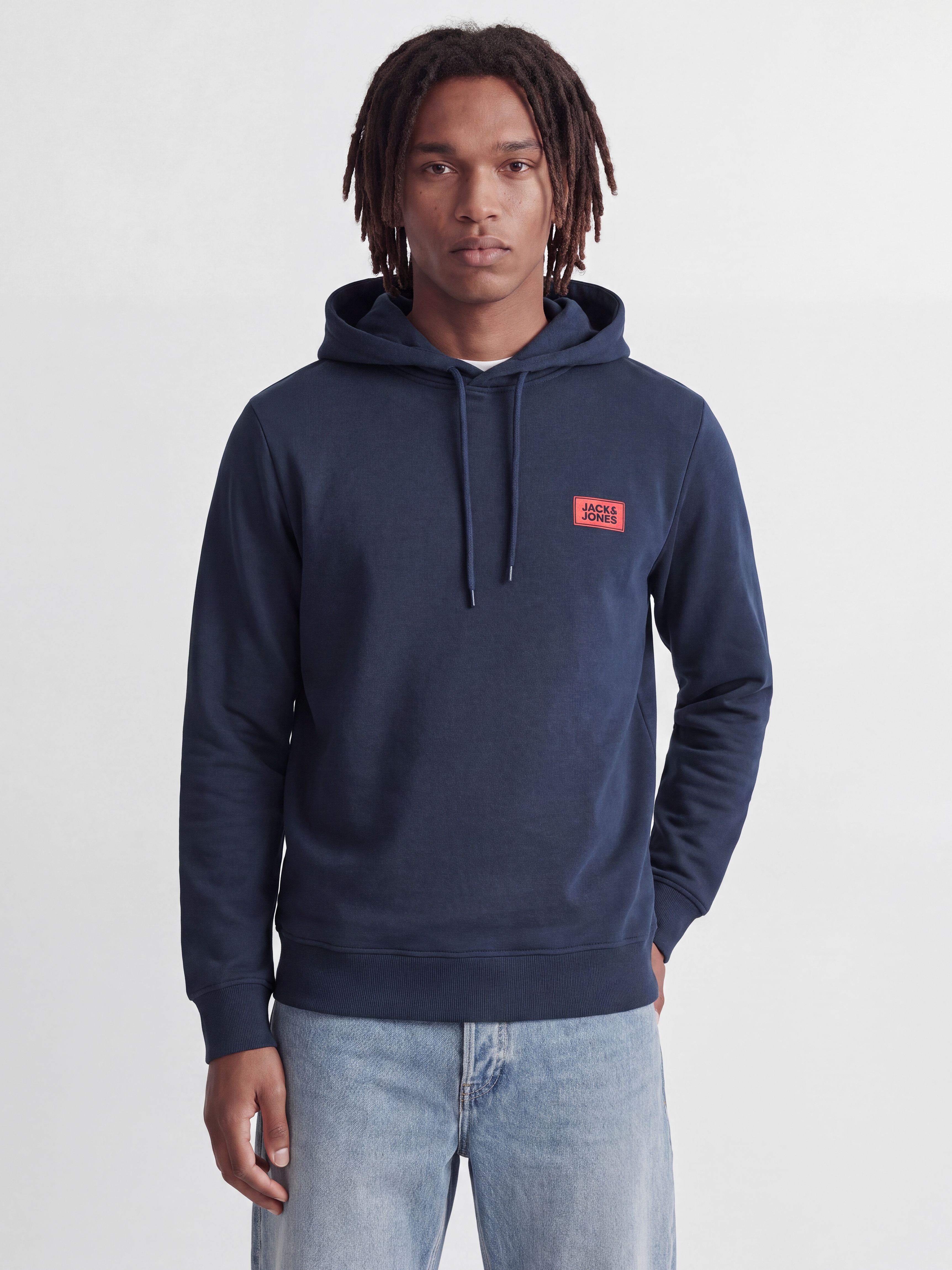 Jack & Jones Kapuzensweatshirt "JJRUSH SWEAT HOOD", Baumwollmischung, regular fit