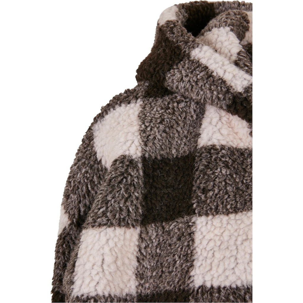 URBAN CLASSICS Winterjacke »Damen Ladies Hooded Oversized Check Sherpa Jacket«, (1 St.), mit Kapuze