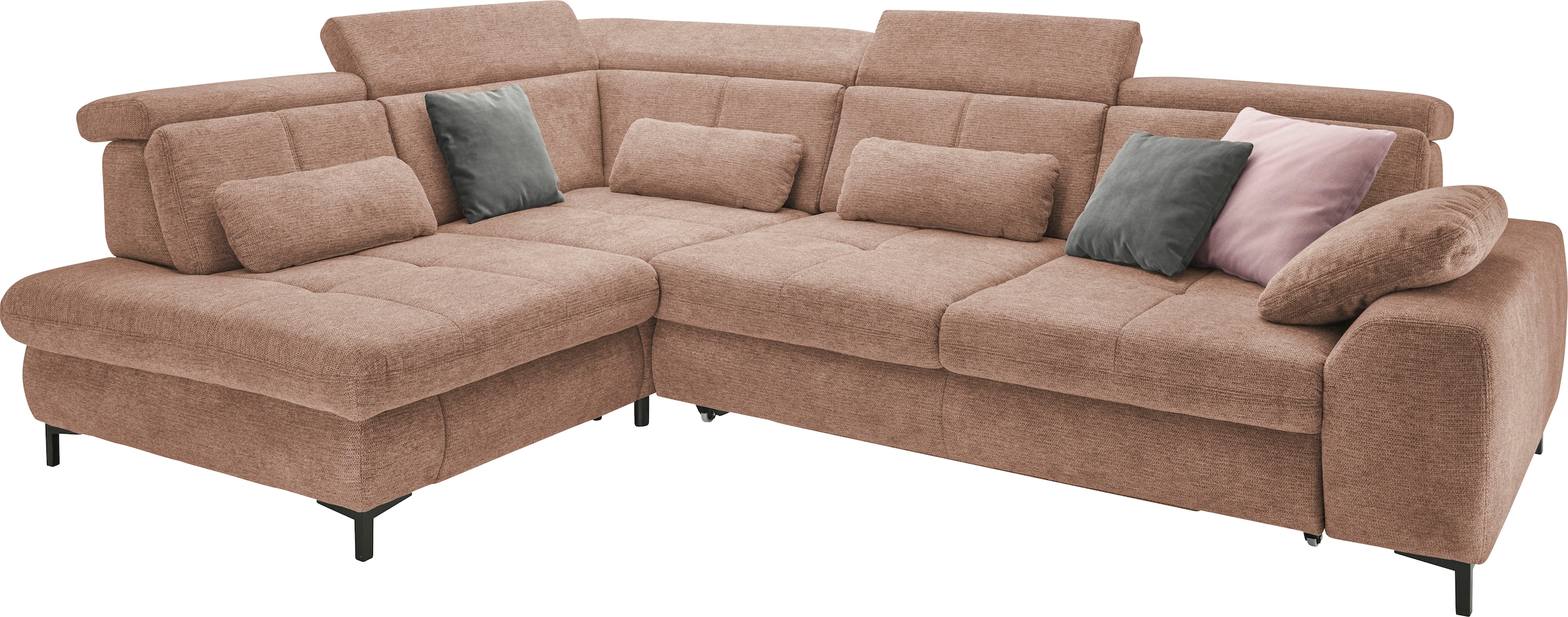 set one by Musterring Ecksofa Kaltschaumpolsterung, Flachgewebe, whlw. mit Funktionen, Sitzhöhe 49