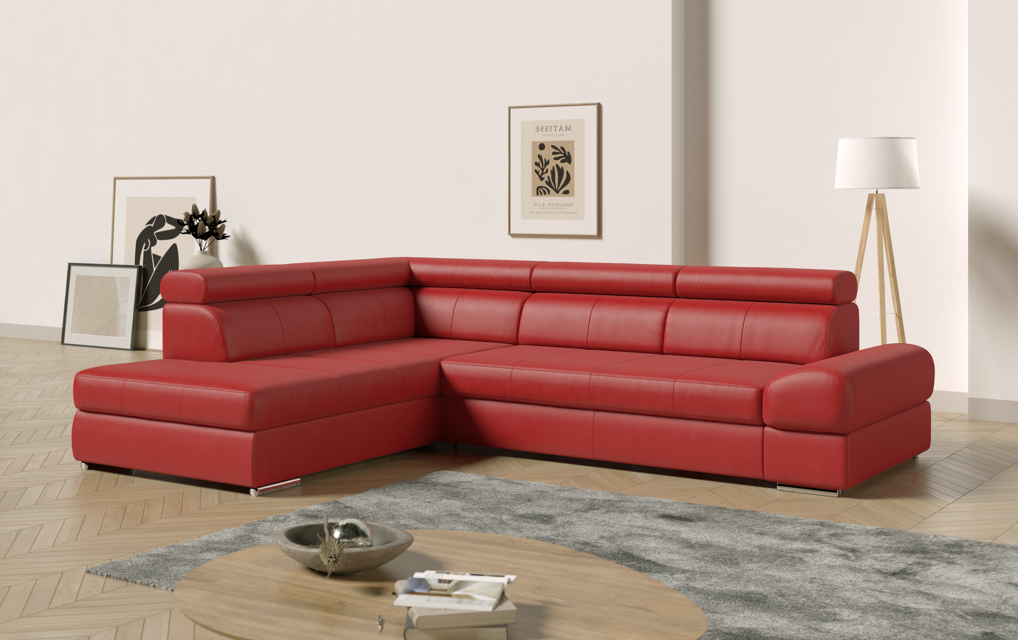 sit&more Ecksofa "Broadway L-Form" mit verstellbaren Kopfteilen, wahlweise mit Schlaffunktion