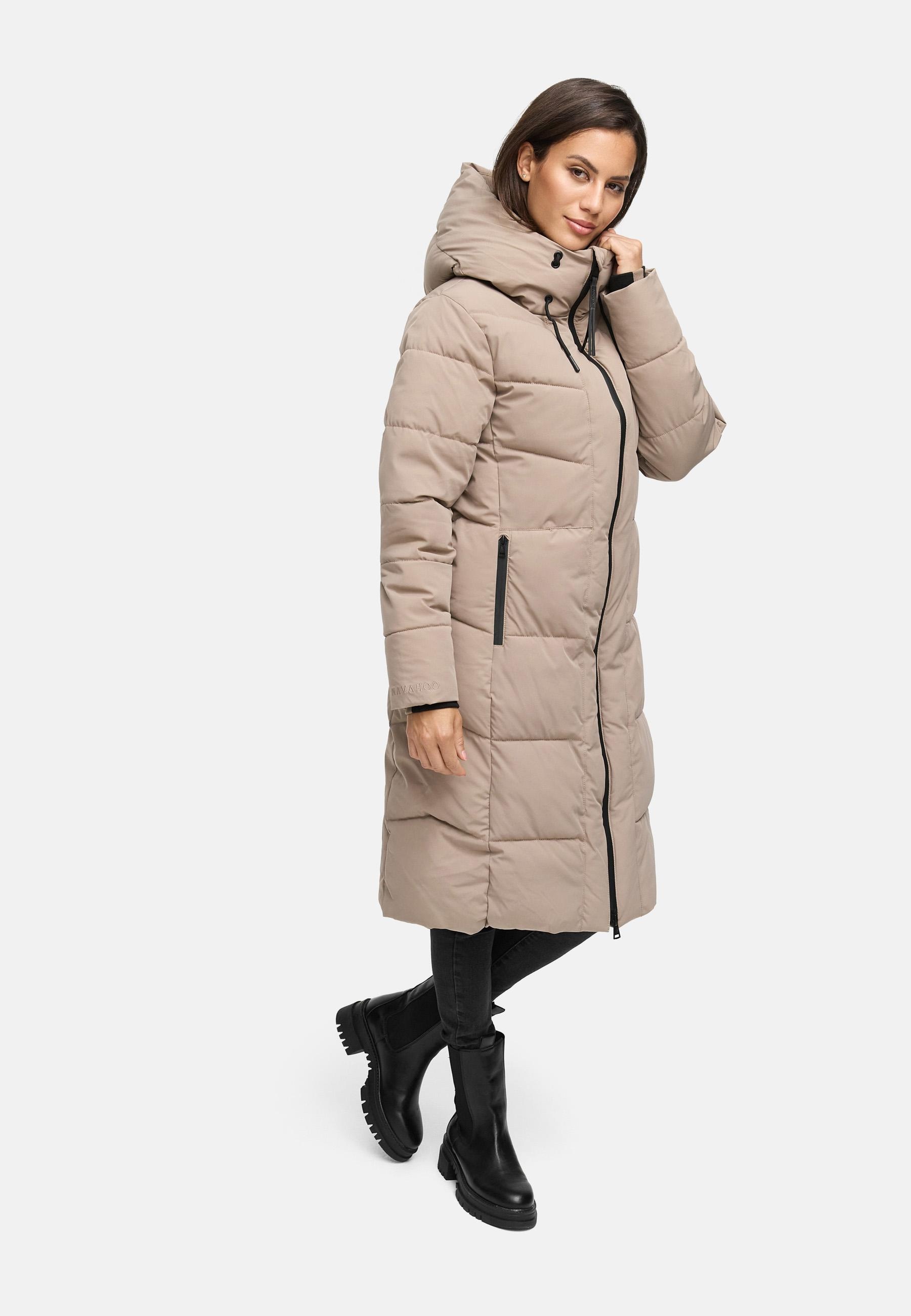 Navahoo Steppmantel »Schokokuss XIV«, Warmer Damen gesteppter Wintermantel mit Kapuze