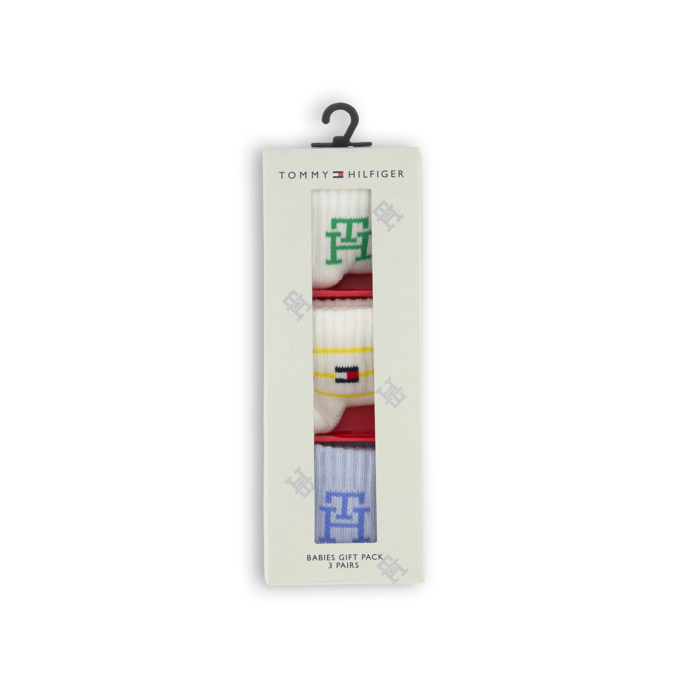 Tommy Hilfiger Socken »TH BABY SOCK 3P GIFTBOX MONOGRAM«, (3 Paar), mit mehreren süßen Designs
