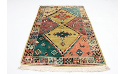 Wollteppich »Kazak Teppich handgeknüpft mehrfarbig«, rechteckig