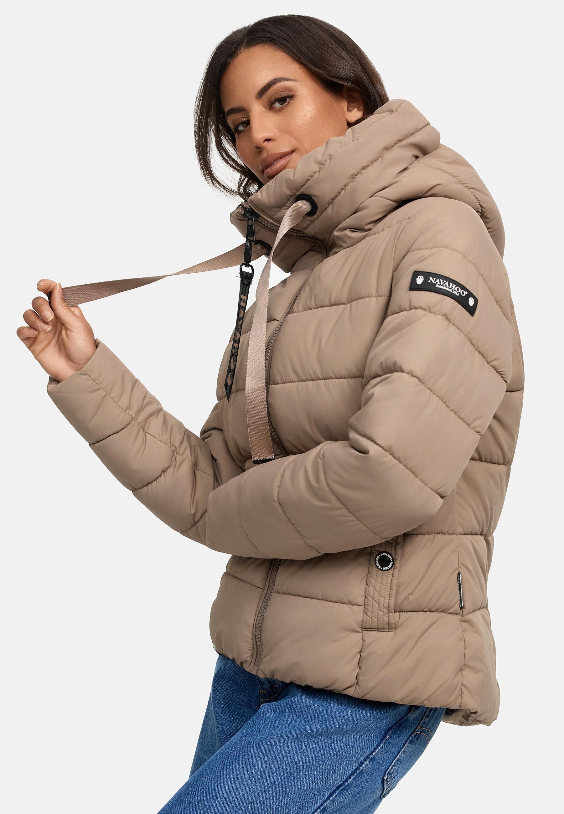 Navahoo Steppjacke »Amayaa«, mit Kapuze, stylische Damen Winterjacke mit coolen Applikationen
