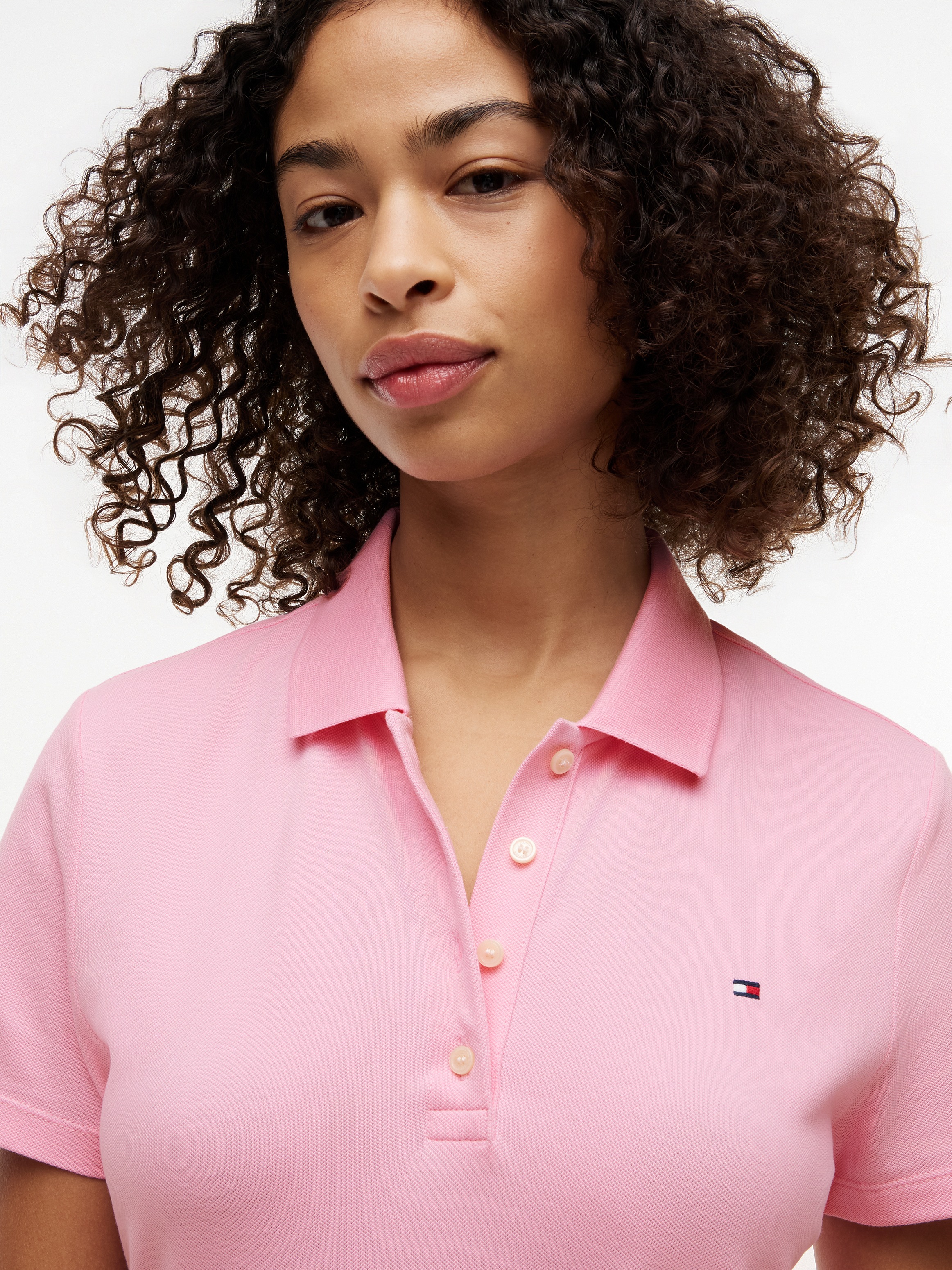 Tommy Hilfiger Polokleid »SLIM PIQUE POLO DRESS SS« Ohne Tasche Baumwollmischung, slim fit