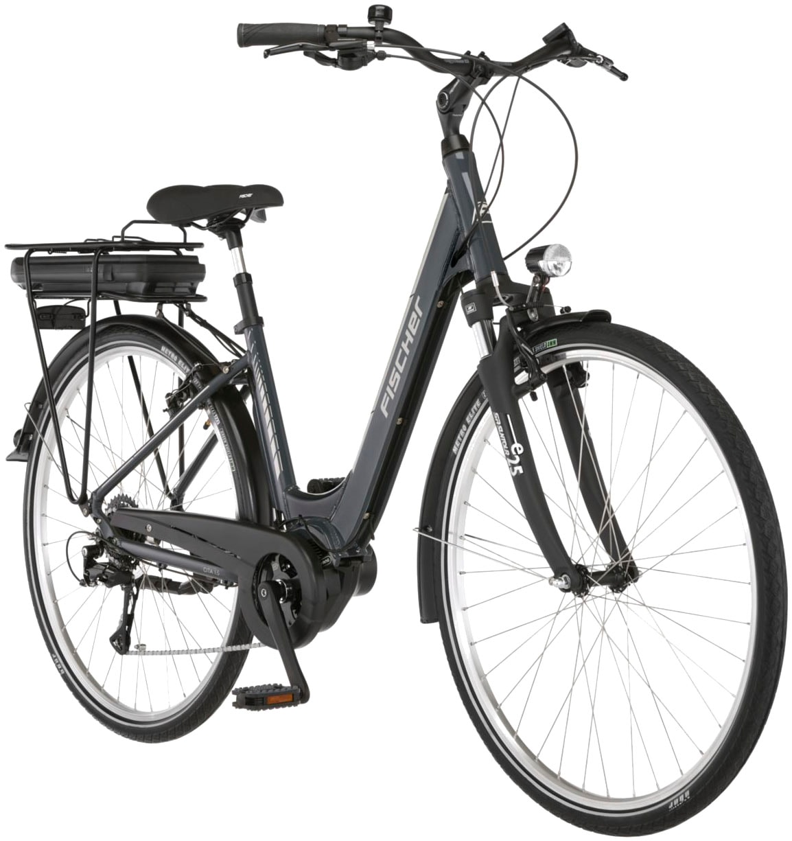 FISCHER Fahrrad E-Bike »CITA 1.5 418 44«, 8 Gang, Shimano, Acera, Mittelmotor 250 W, (Schloss), Pedelec, Elektrofahrrad für Damen u. Herren, Cityrad