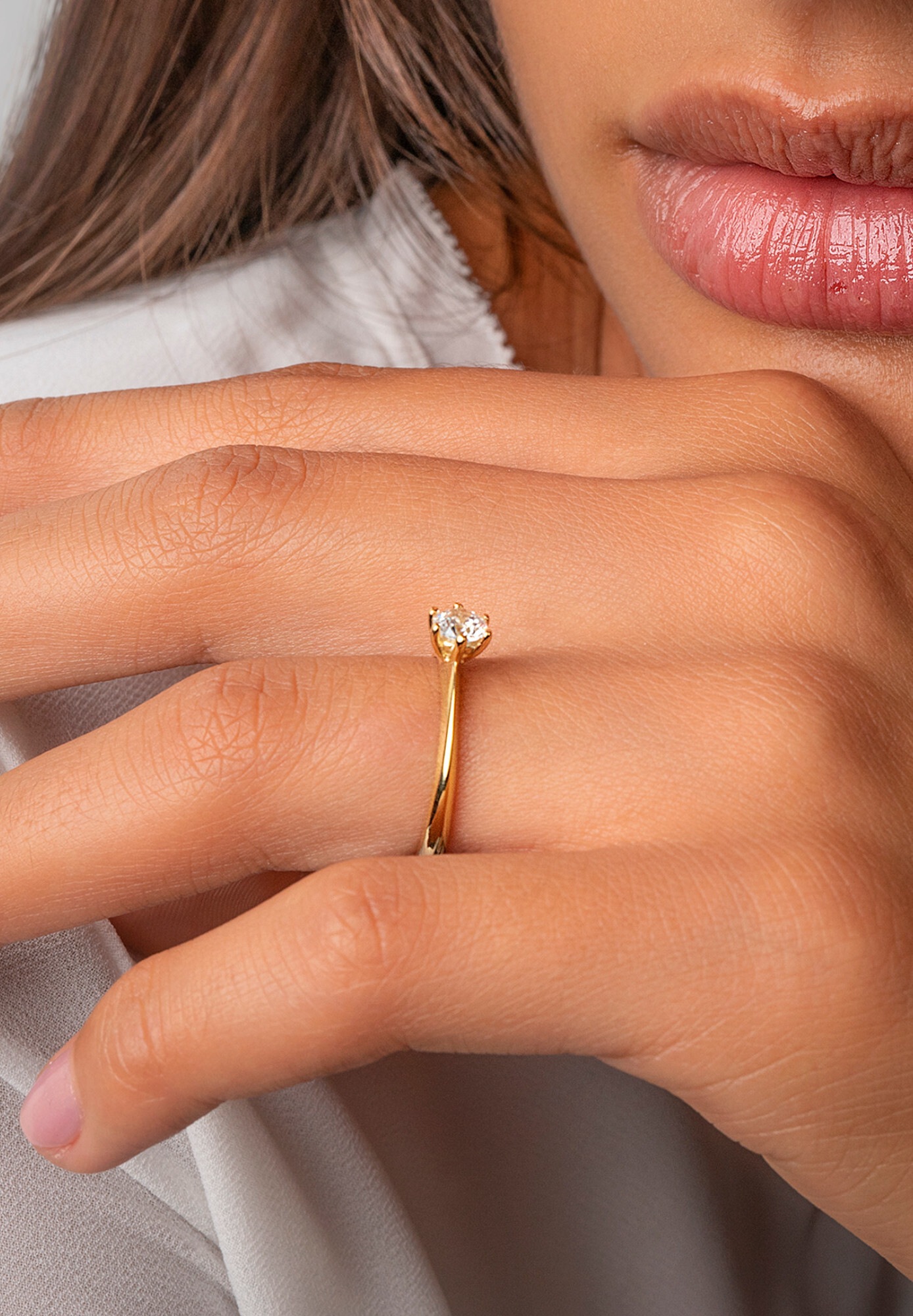 Goldring ONE ELEMENT Zirconia Ring 333 Yellow Gold Size 56 2