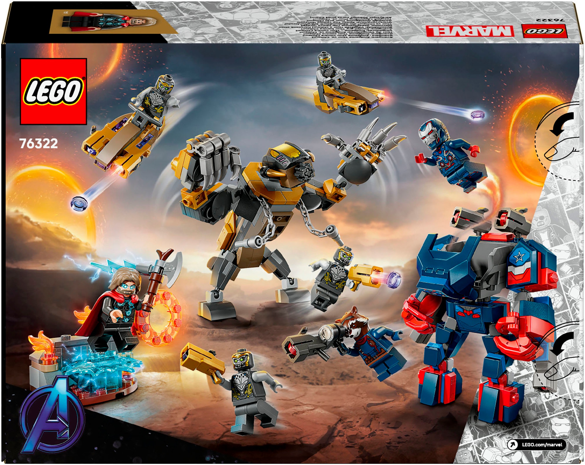 LEGO® Konstruktionsspielsteine »Avengers: Endgame Thor vs. Chitauri (76322), LEGO Super Heroes«, (373 St.), Made in Europe