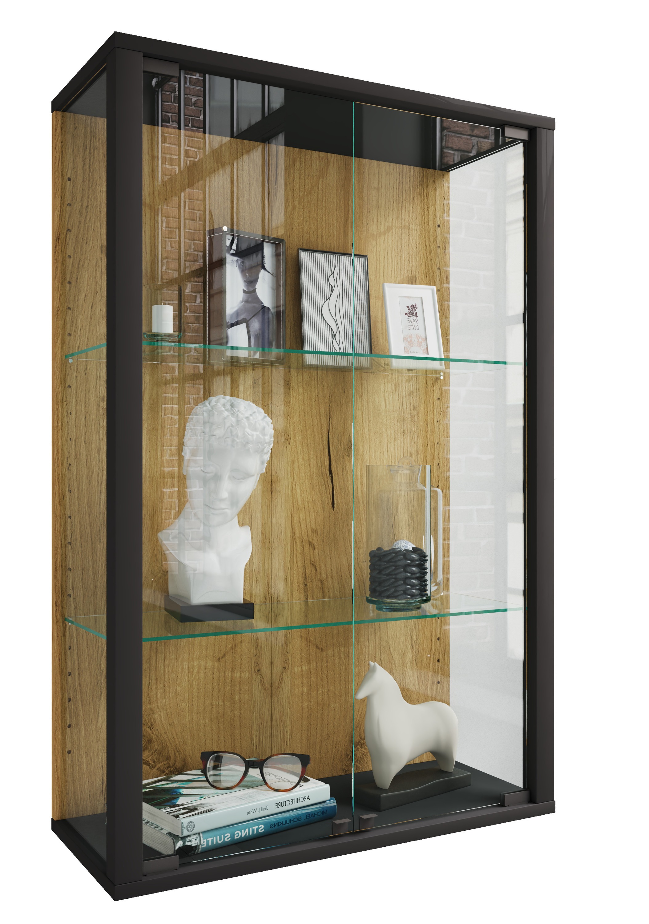 VCM Wandregal "Wandvitrine Hängevitrine Glasvitrine Glas Udina M" 1 Stk. tl günstig online kaufen