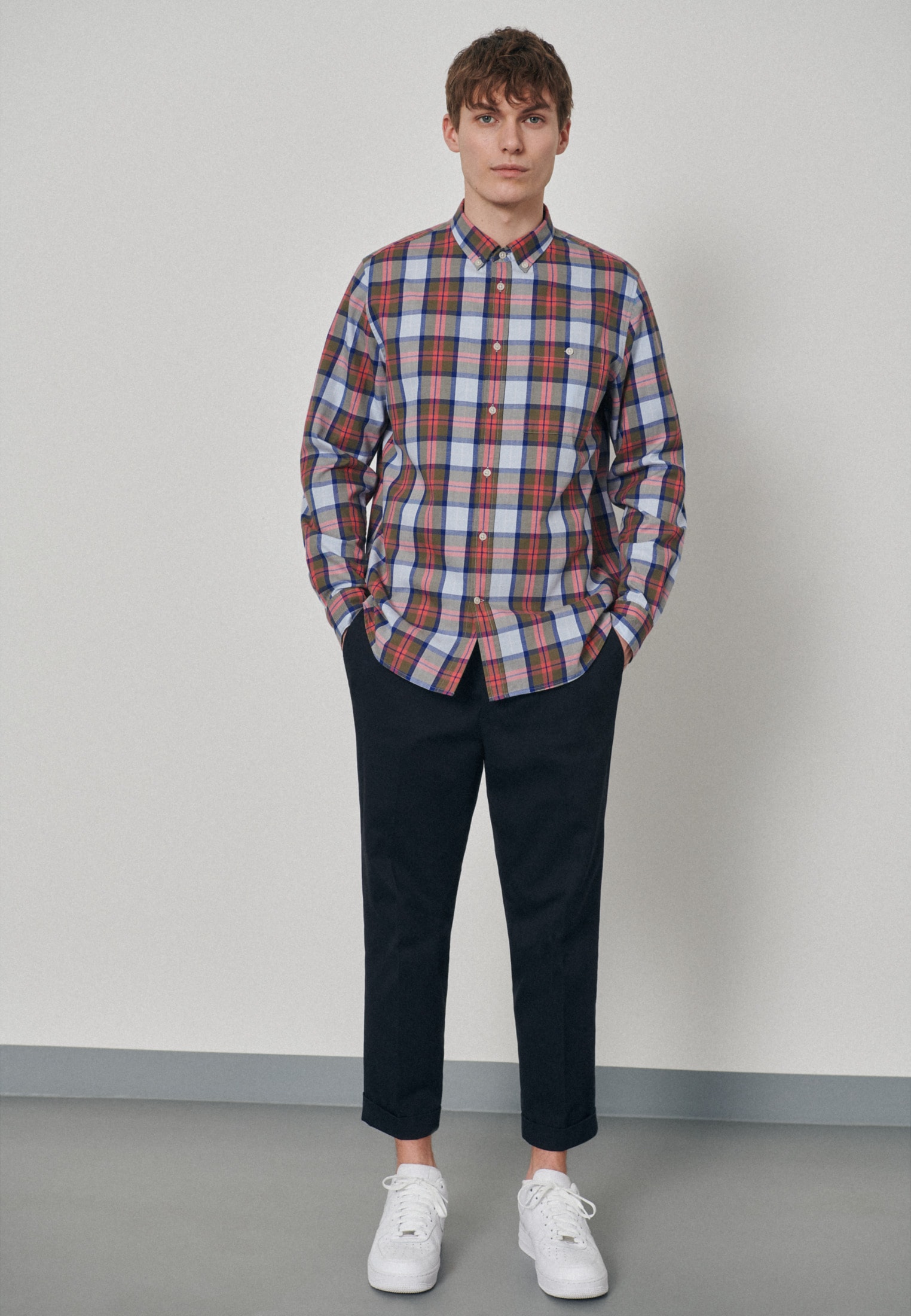 studio seidensticker Businesshemd »Studio«, Regular Langarm Button-Down-Kragen Karo
