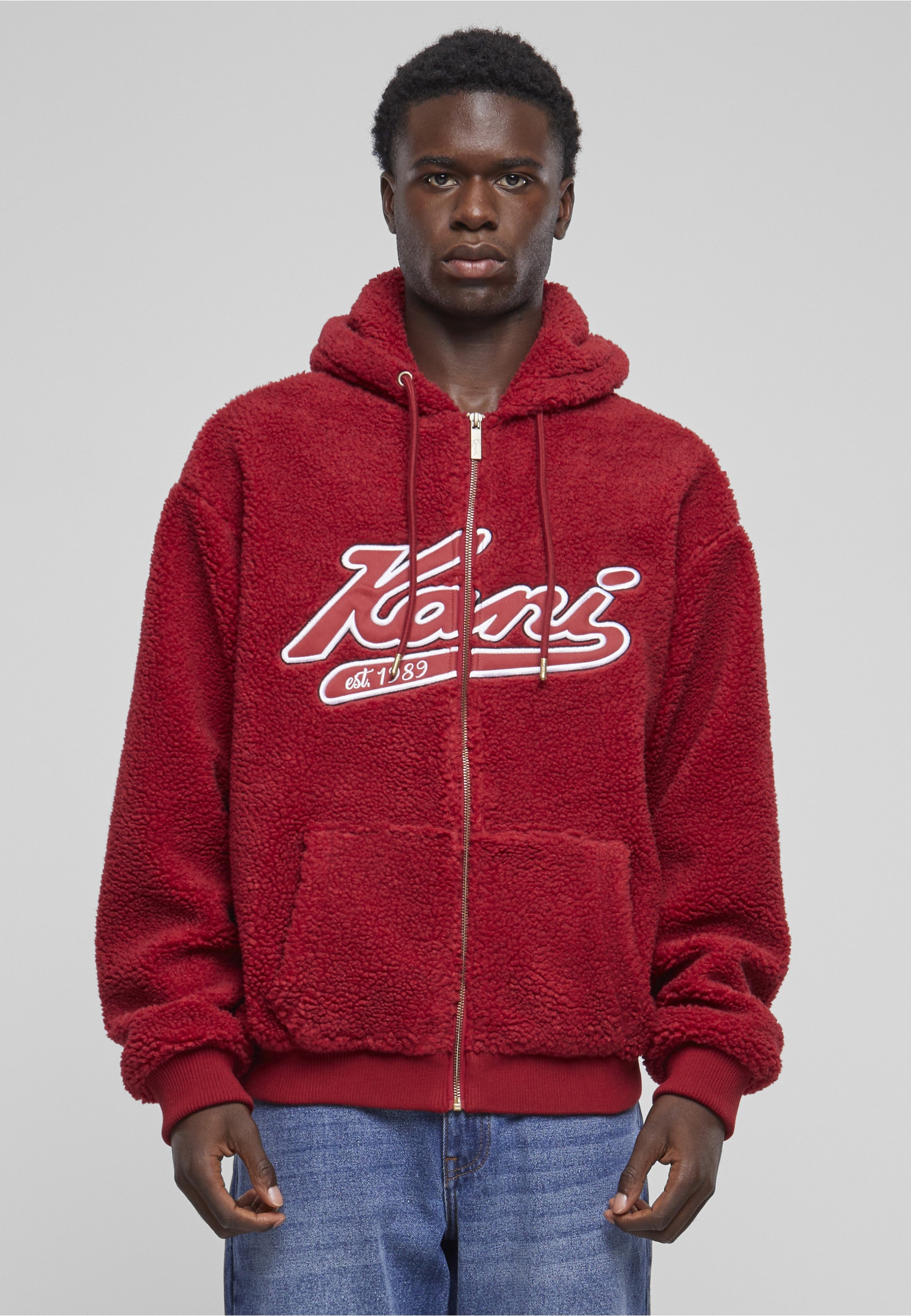 Karl Kani Longpullover »Karl Kani Herren KM233-019-2 KK Varsity Teddy Full Zip Hoodie« 1