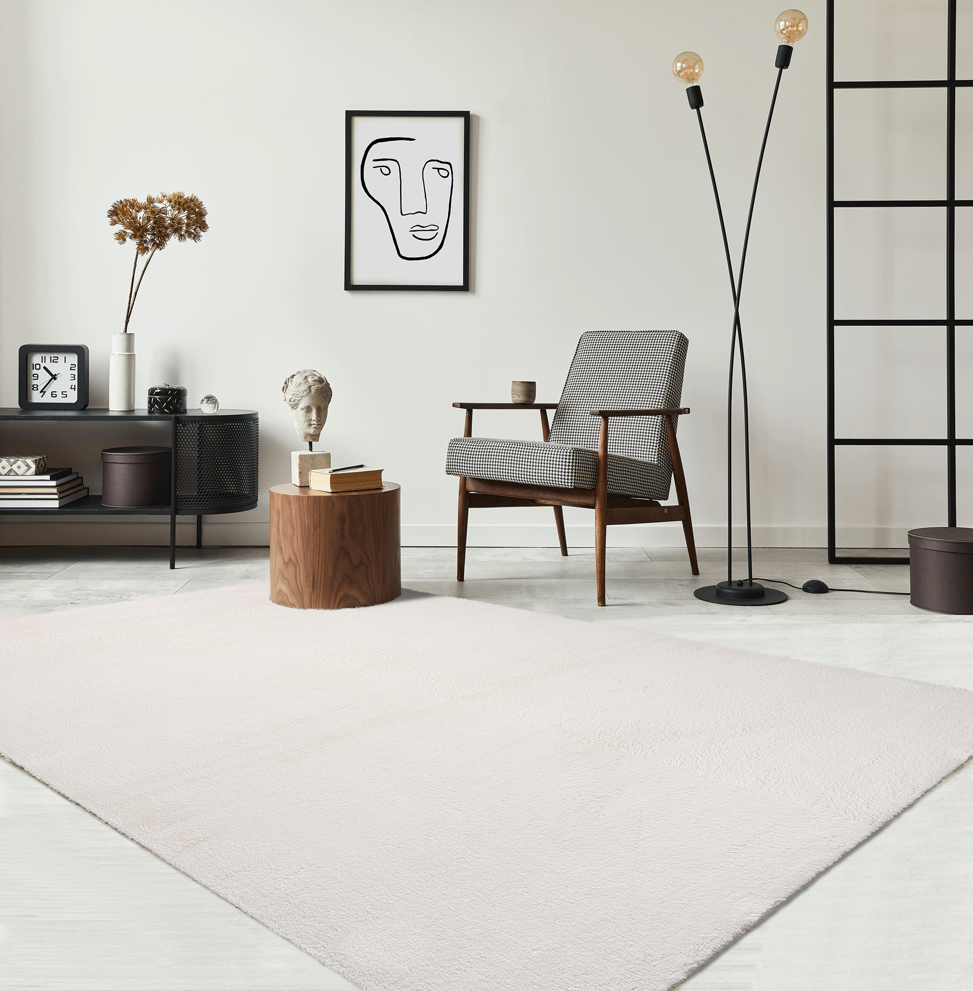 the carpet Teppich "kuschelig & Super Soft, Anti-Rutsch Unterseite," rechteckig 16 mm Höhe Waschbar bis 30 Grad, Felloptik, Wohnzimmer Teppich, Kundenliebling