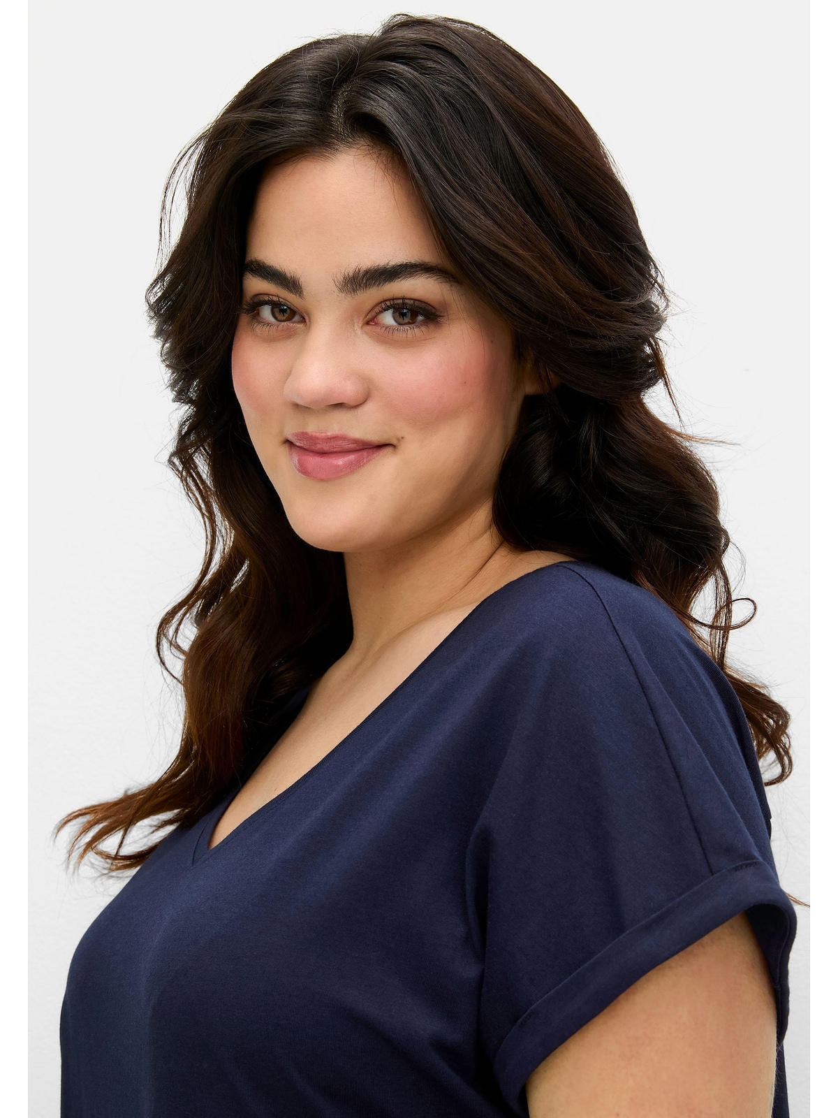 Sheego Shirtkleid »Große Größen«, in Oversized-Form, mit V-Ausschnitt