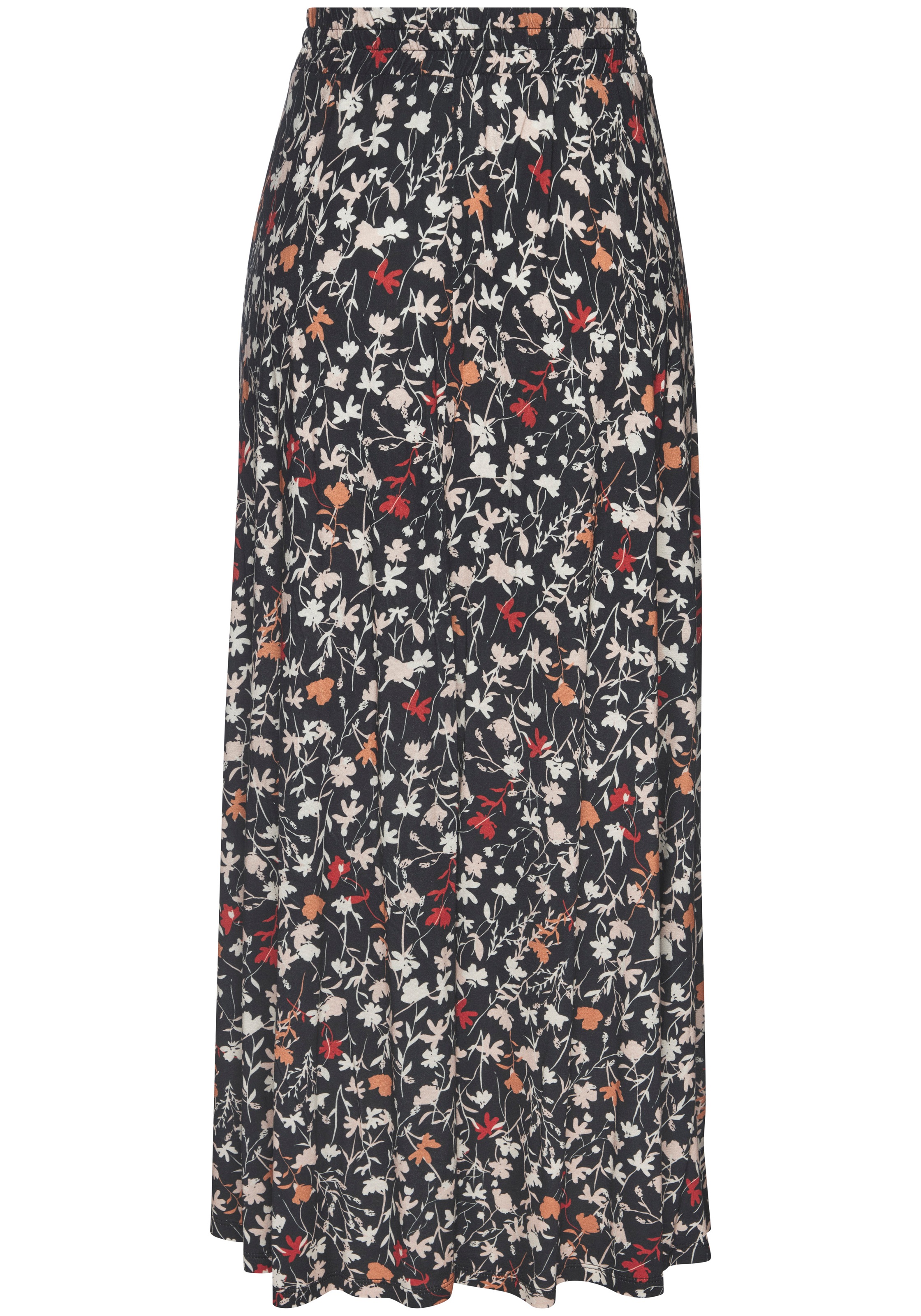 LASCANA Maxirock mit Alloverdruck, Jerseyrock mit Blätterdruck günstig online kaufen