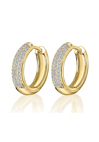 Paar Creolen »0.25 ct Diamant Brillant Ohrringe Creolen aus 585 Gelbgold«