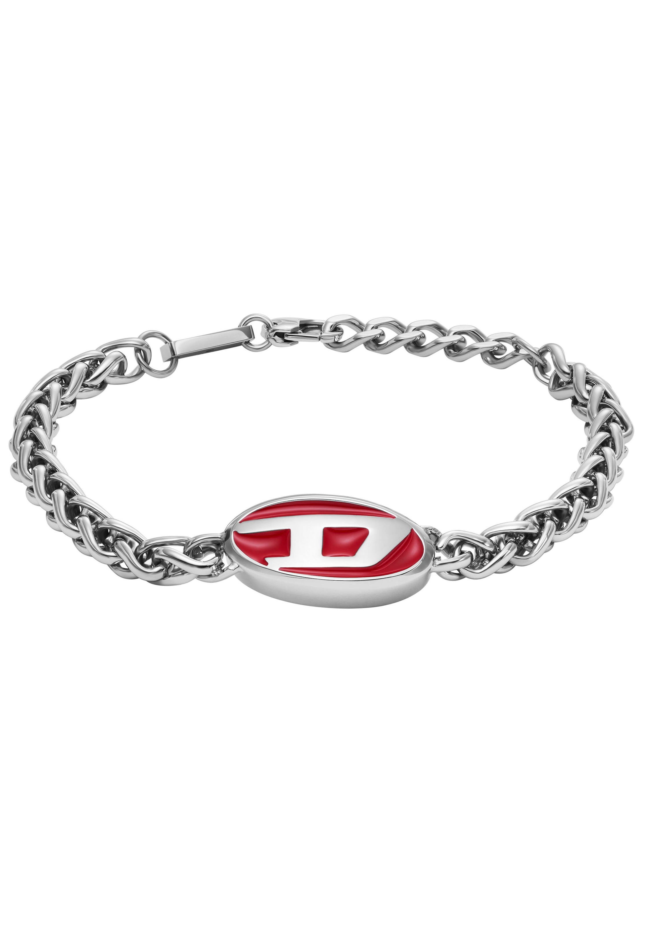 Diesel Armband »Schmuck Edelstahl Armschmuck Zopfkette Panzerkette RED  ENAMEL«, zu Hoodie, Shirt, Jeans, Sneaker, Underwear, Parfüm - Geschenk! |  BAUR