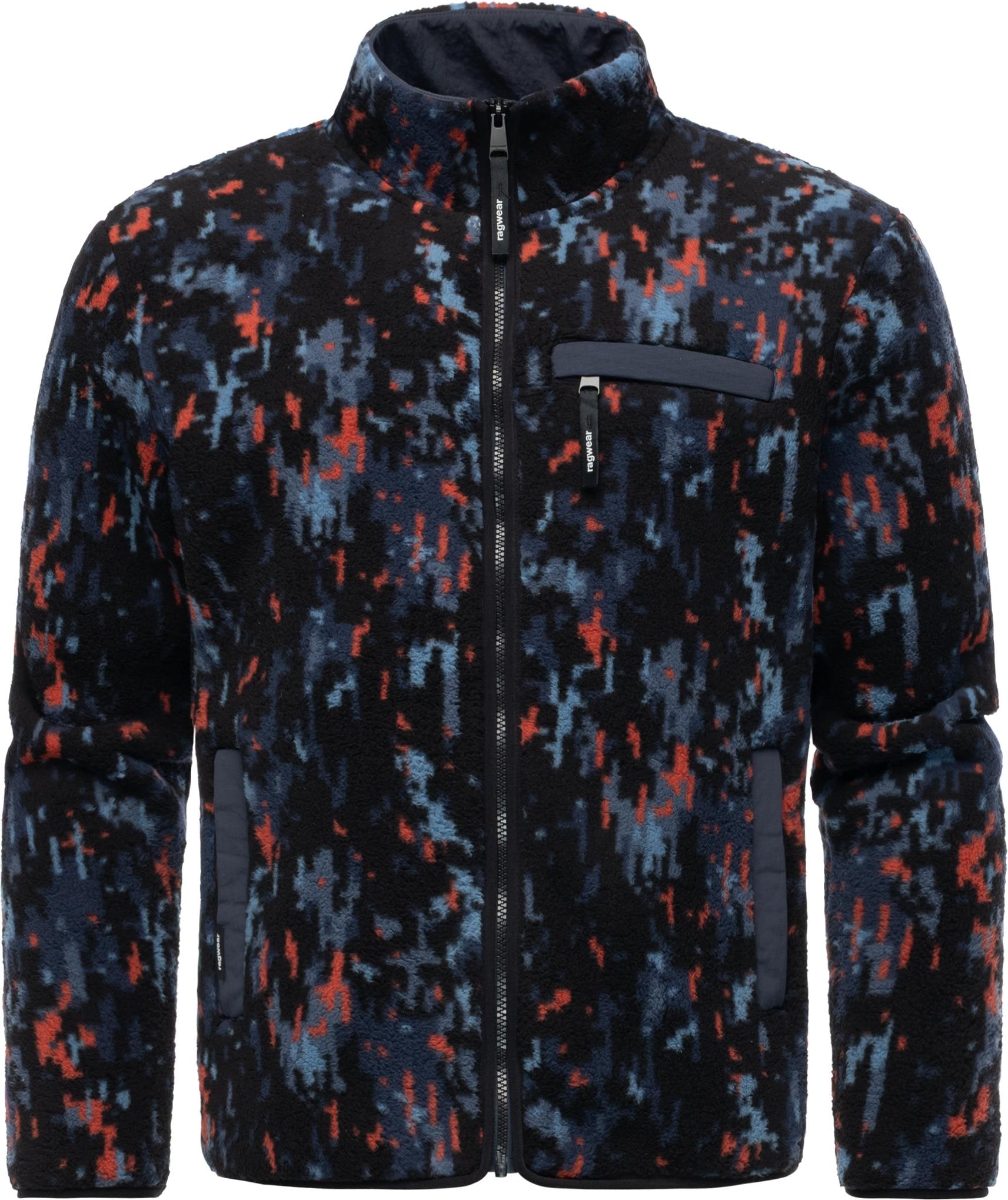 Ragwear Fleecejacke "Tawon Print" ohne Kapuze kuschelg warme Herren Plüschj günstig online kaufen
