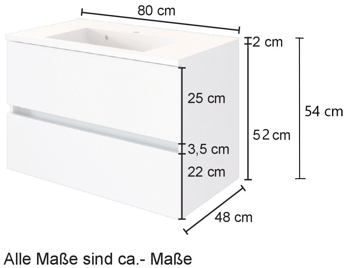 welltime Waschtisch »Horki«, Breite 80 cm, mit Soft-Close Funktion