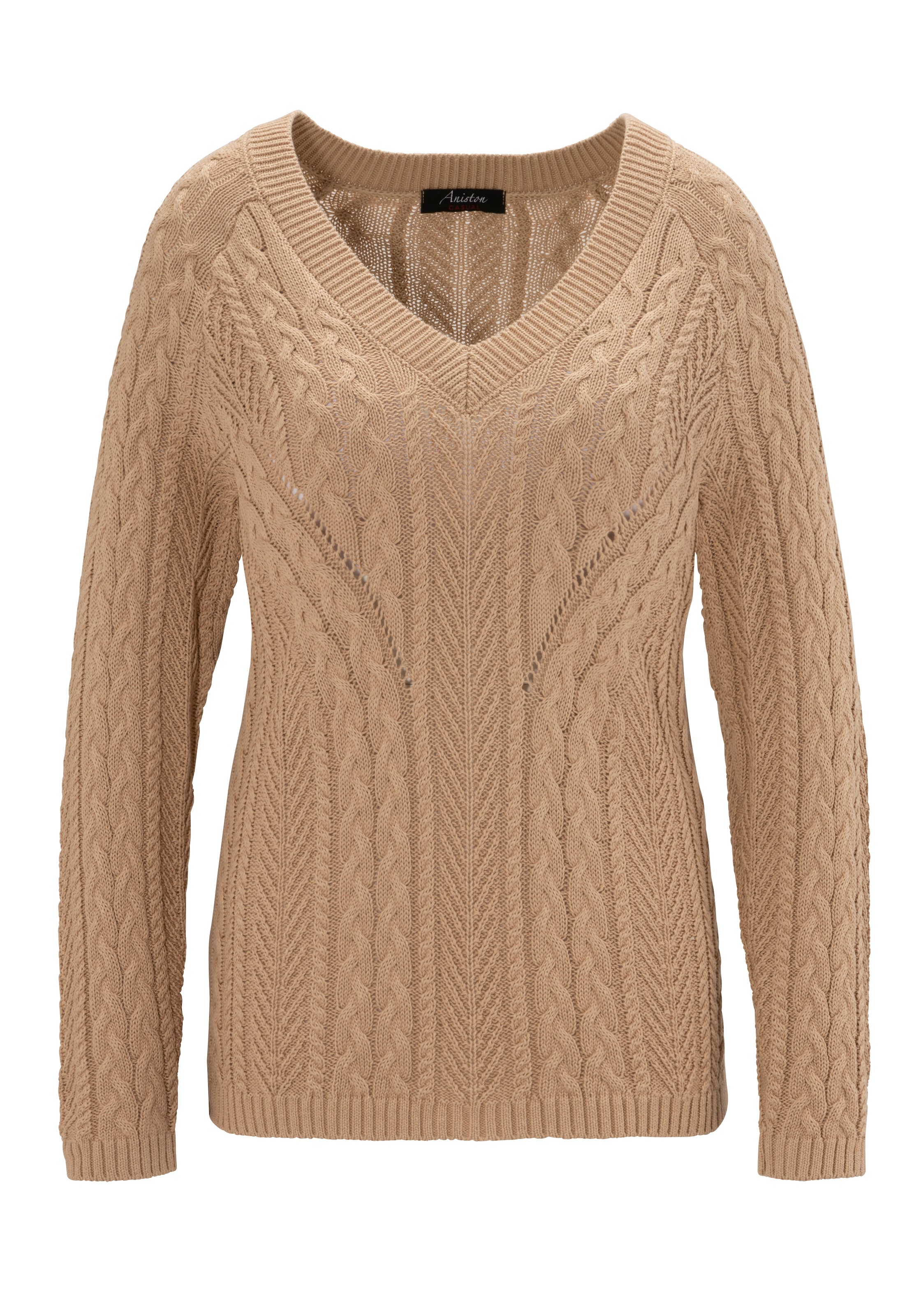 Aniston CASUAL Strickpullover, im trendigem Muster-Mix