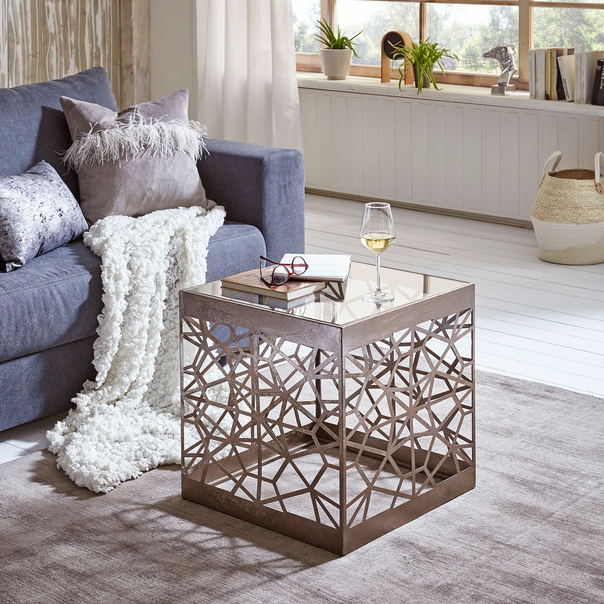 HAKU Beistelltisch »Sofatisch, Wohnzimmertisch« 1 Stk. tlg. quadratisch - aus Metall Kupfer B/T/H 50/50/50 cm