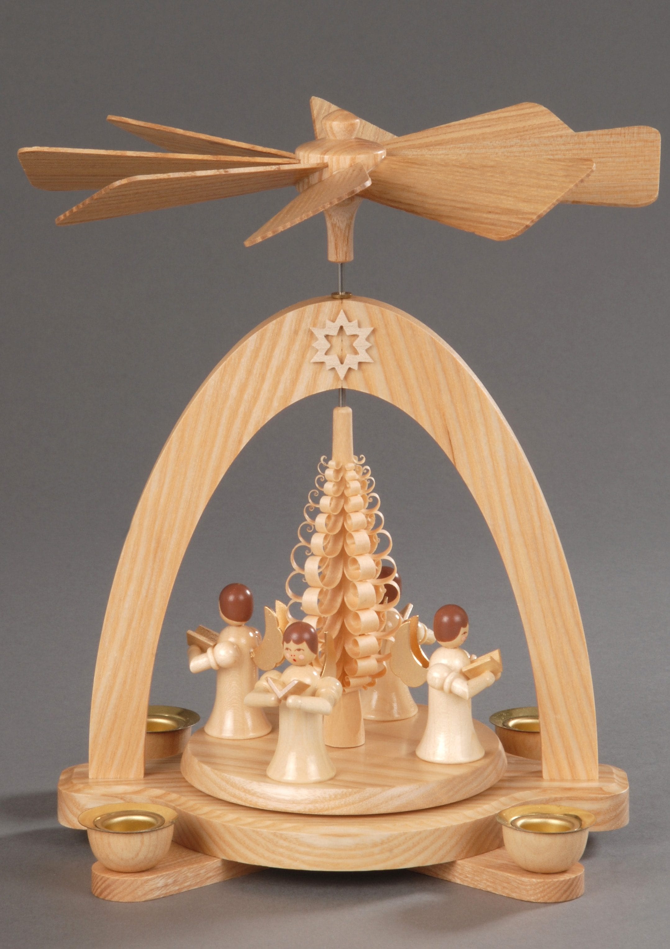Albin Preissler Weihnachtspyramide »4 Engel bestellen mit Spanbaum, in BAUR Weihnachtsdeko«, Germany Made 
