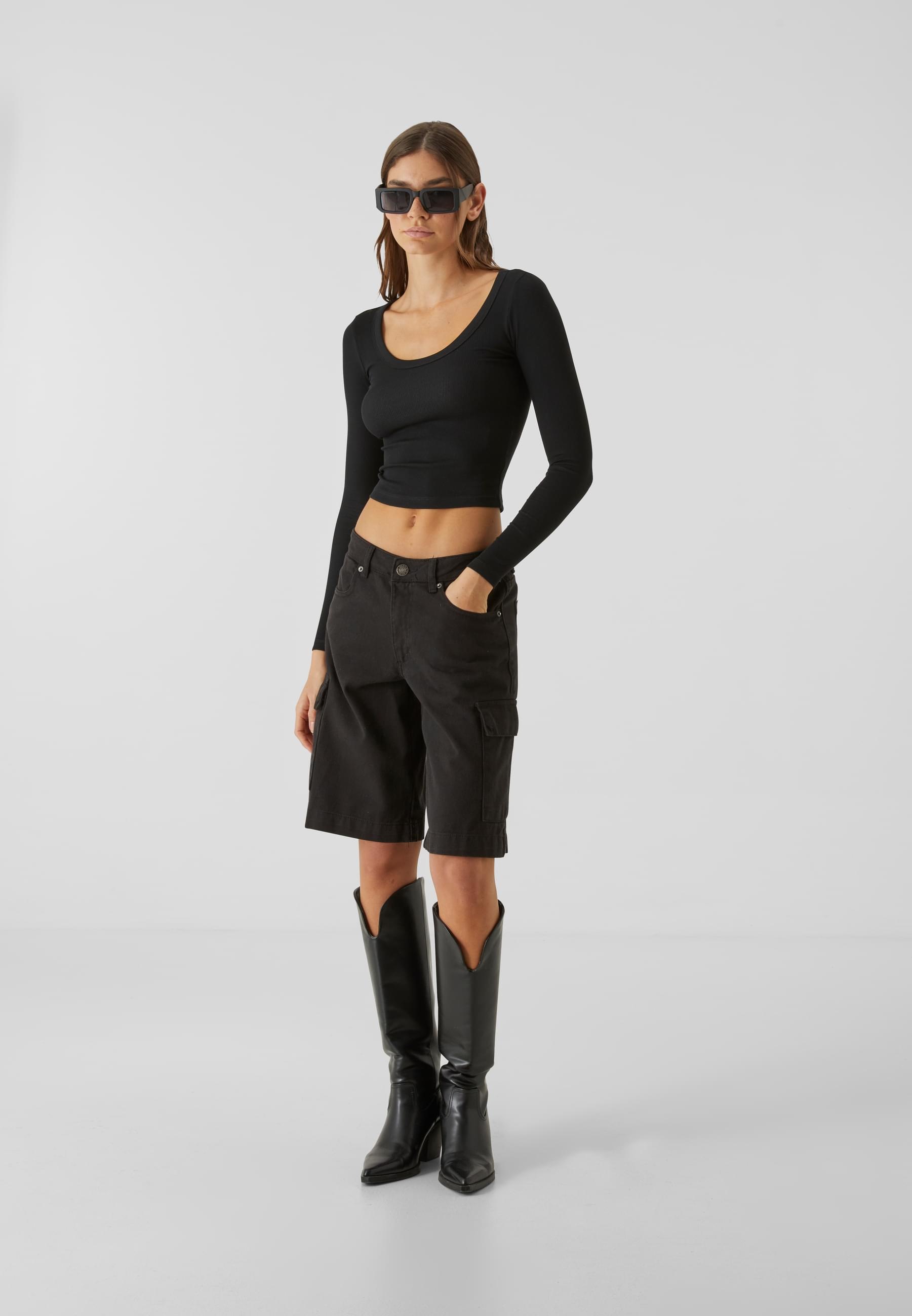 URBAN CLASSICS Longsleeve »Urban Classics Ladies Organic Rib Jersey Wide Neck Longsleeve«, (1 tlg.)