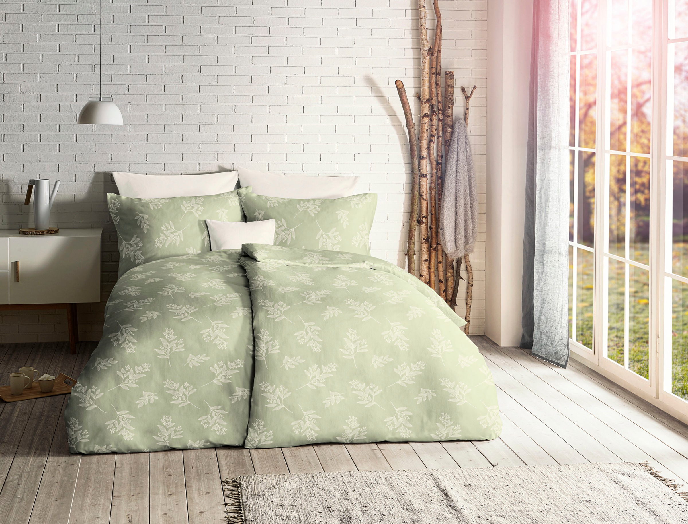 fleuresse Bettwäsche "Lech 4232" 3 Stk. tlg. Jacquard Flanell, Baumwolle, i günstig online kaufen