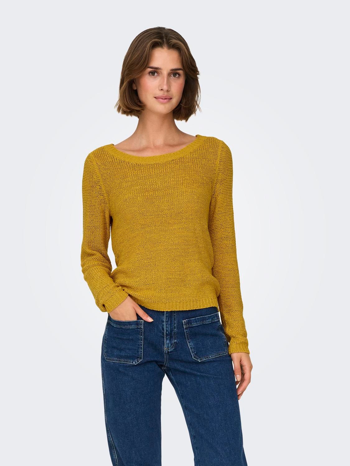 ONLY Strickpullover Einfarbiger Basic Strickpullover ONLGEENA 4251 in Gold günstig online kaufen