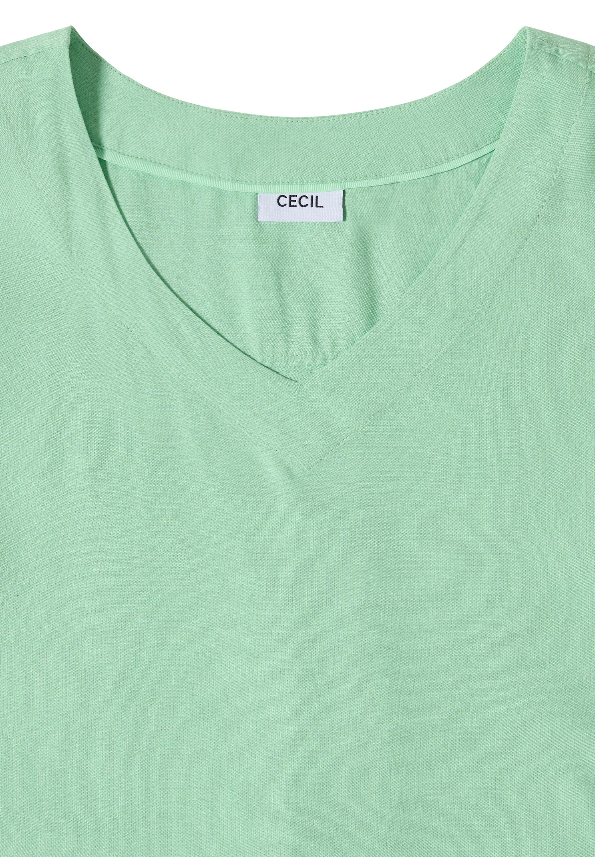 Cecil Kurzarmbluse mit Knotendetail am Saum