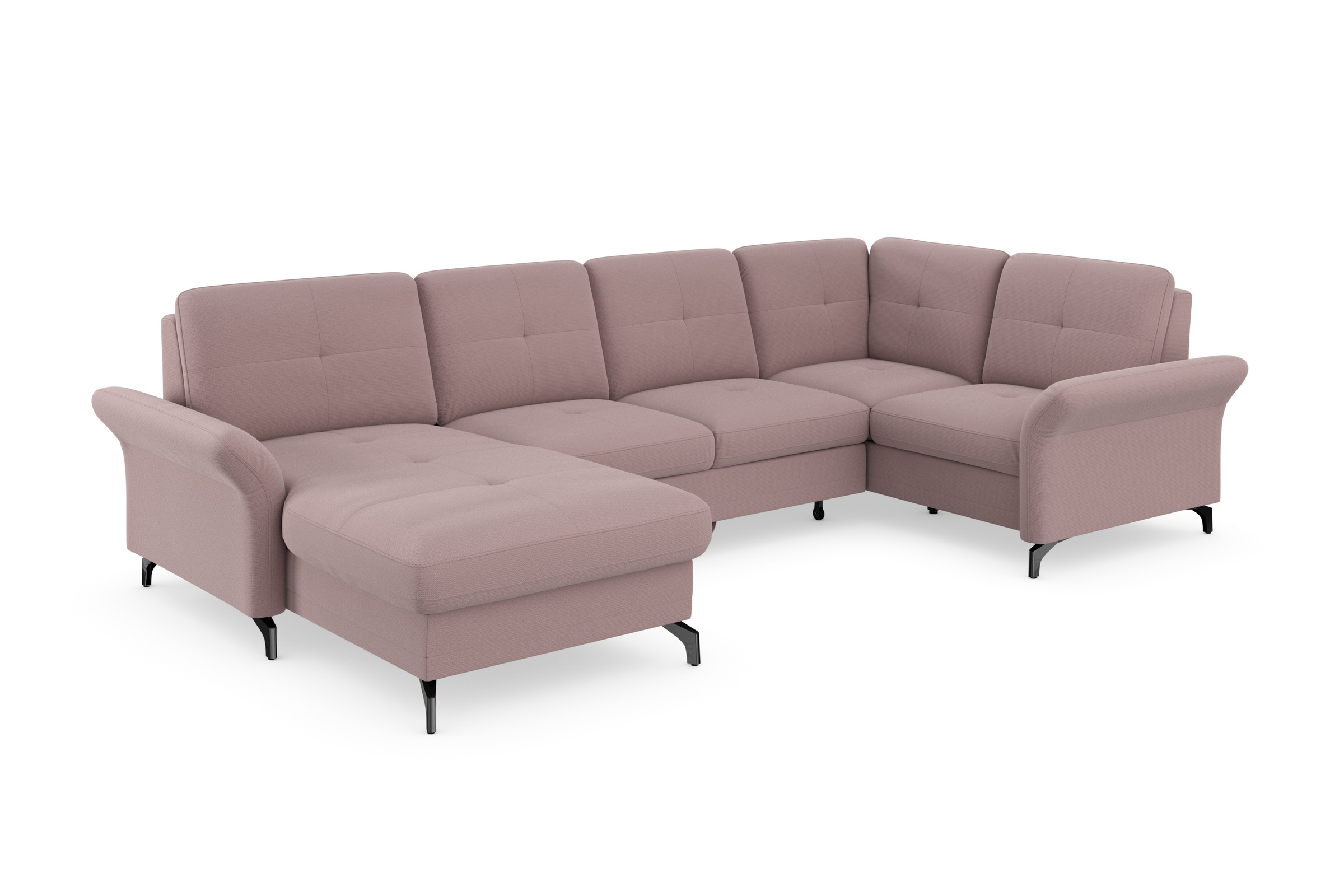 Home affaire Wohnlandschaft "Calando U-Form" wahlweise mit Bettfunktion, Be günstig online kaufen