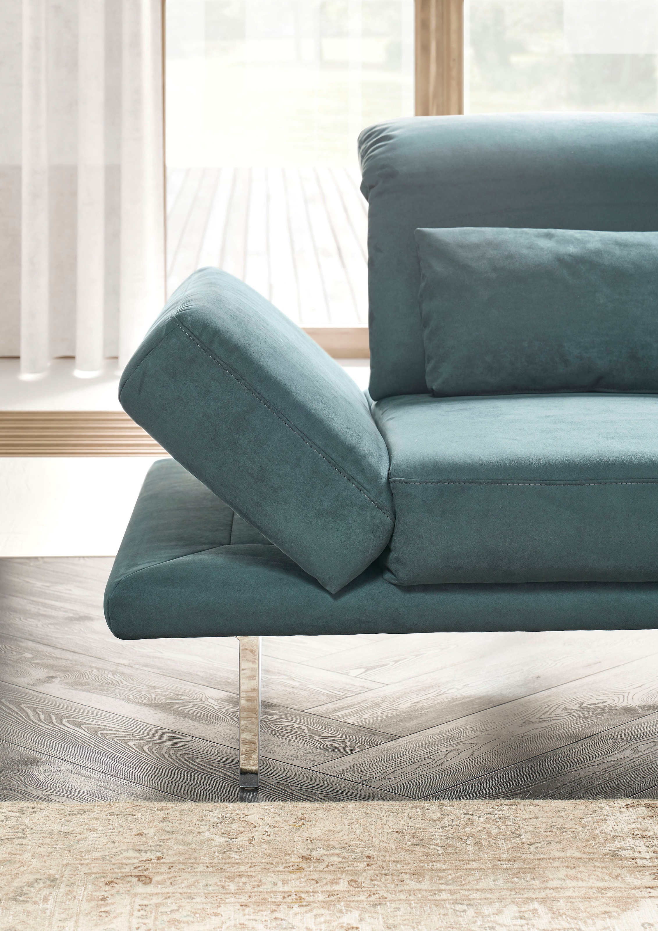 3C Candy Ecksofa »Mallow Designsofa mit Komfortfunktionen, modern und bequem, L-Form«, Verstellbare Armlehne und Kopfteil, manuelle Sitztiefenverstellung