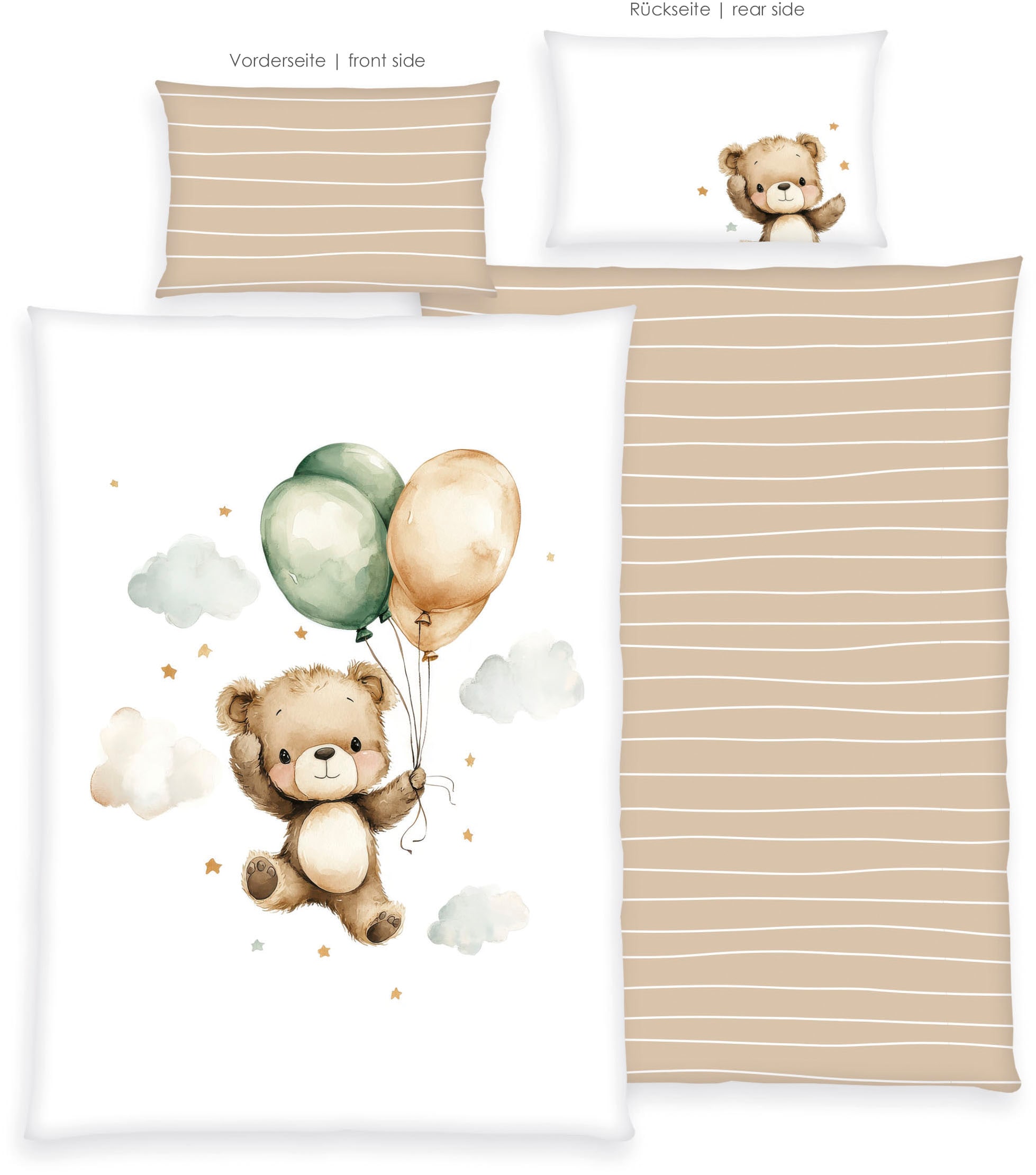 Baby Best Babybettwäsche "Ballon Teddy" 2 Wendebettwäsche