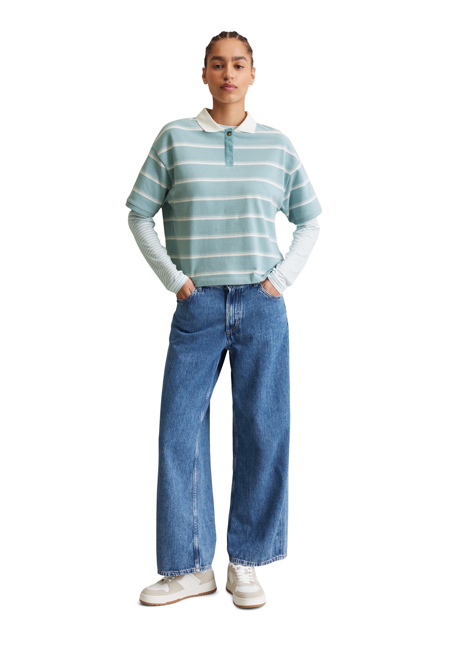 Marc O'Polo DENIM Poloshirt »mit garngefärbten Streifen«
